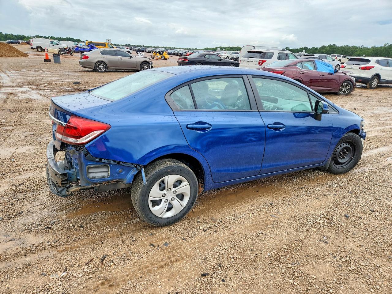 2013 Honda Civic Lx Blue vin: 19XFB2F51DE203219