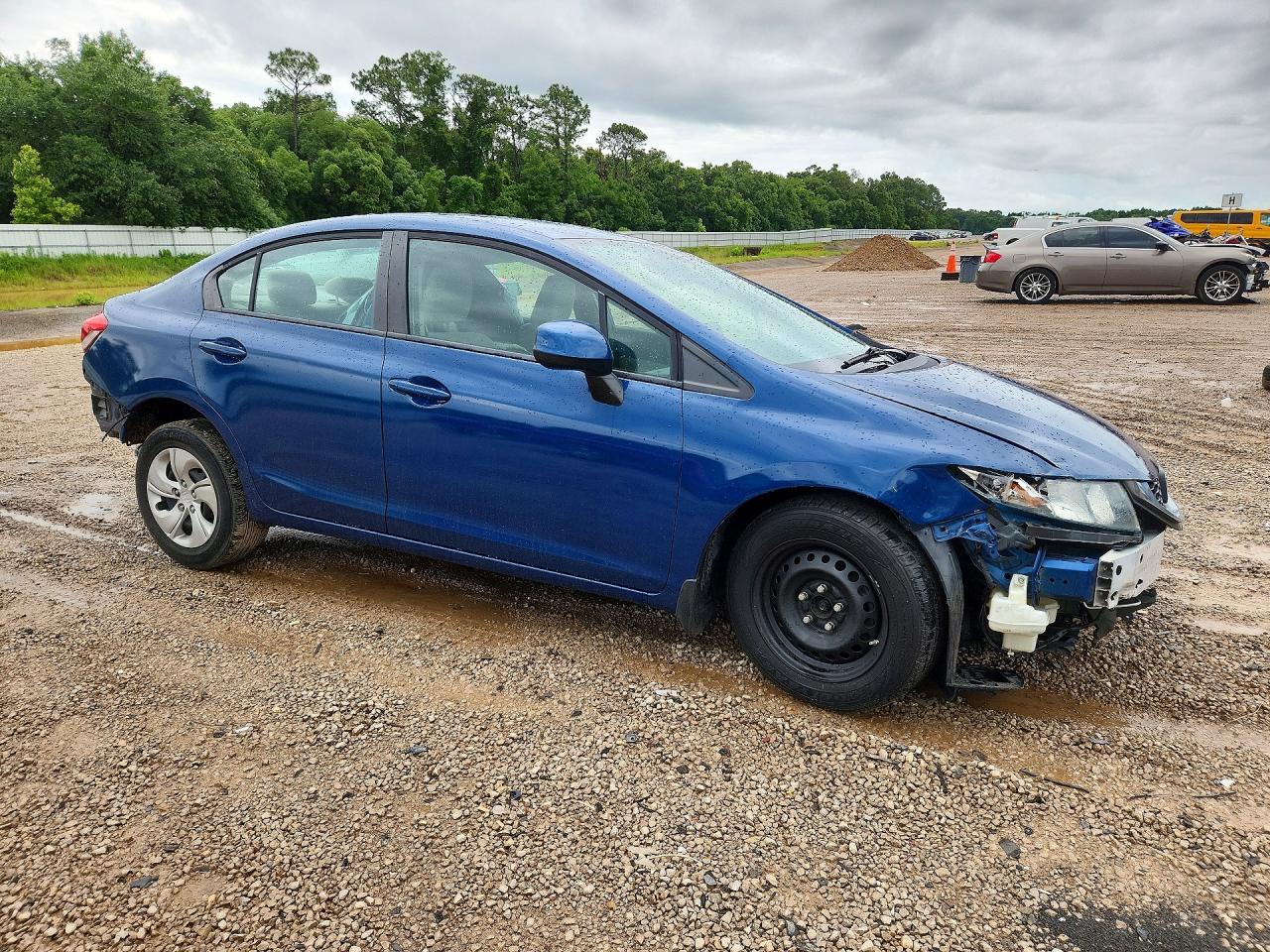 2013 Honda Civic Lx Blue vin: 19XFB2F51DE203219