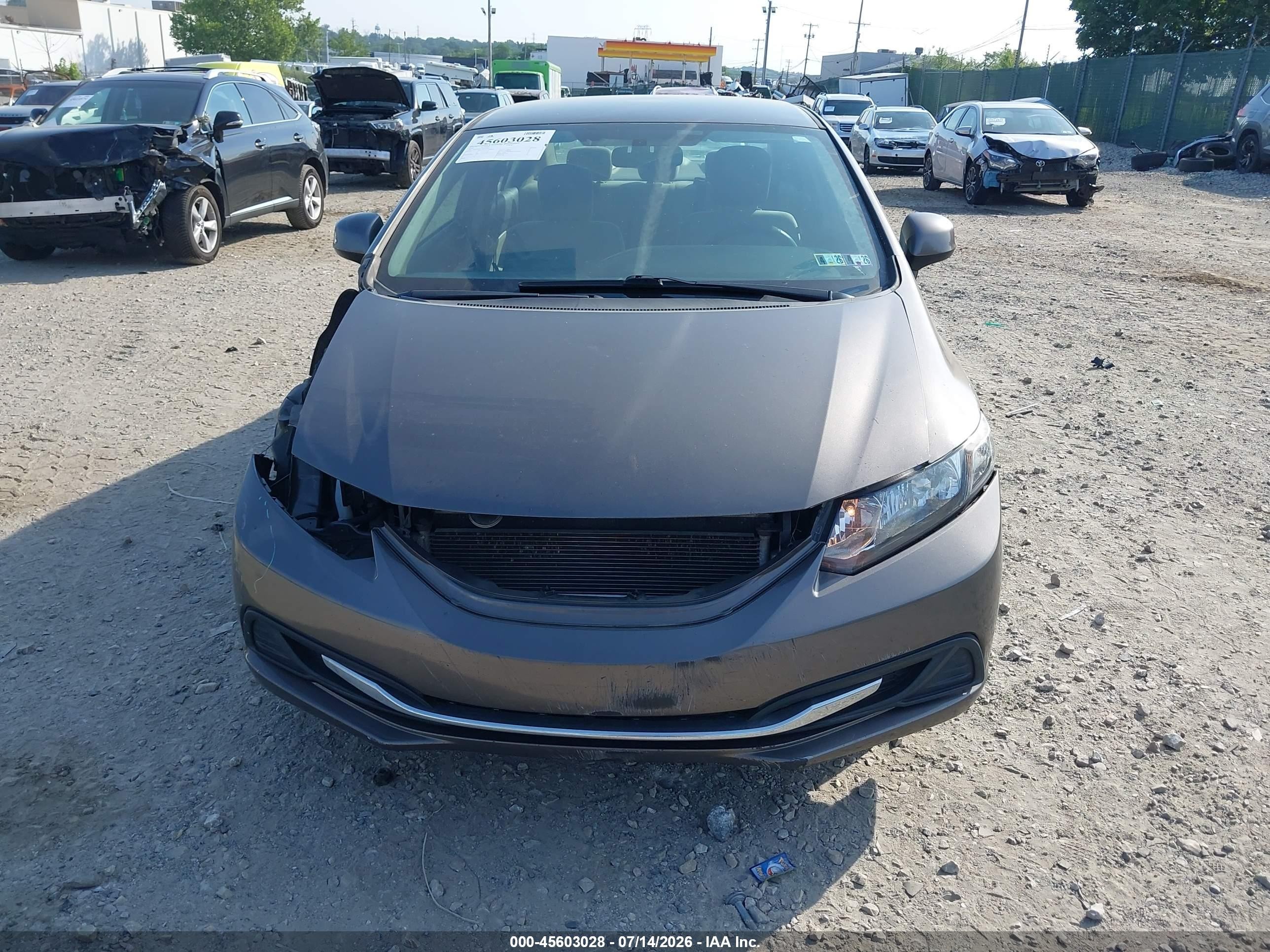 2013 Honda Civic Lx Gray vin: 19XFB2F51DE212762