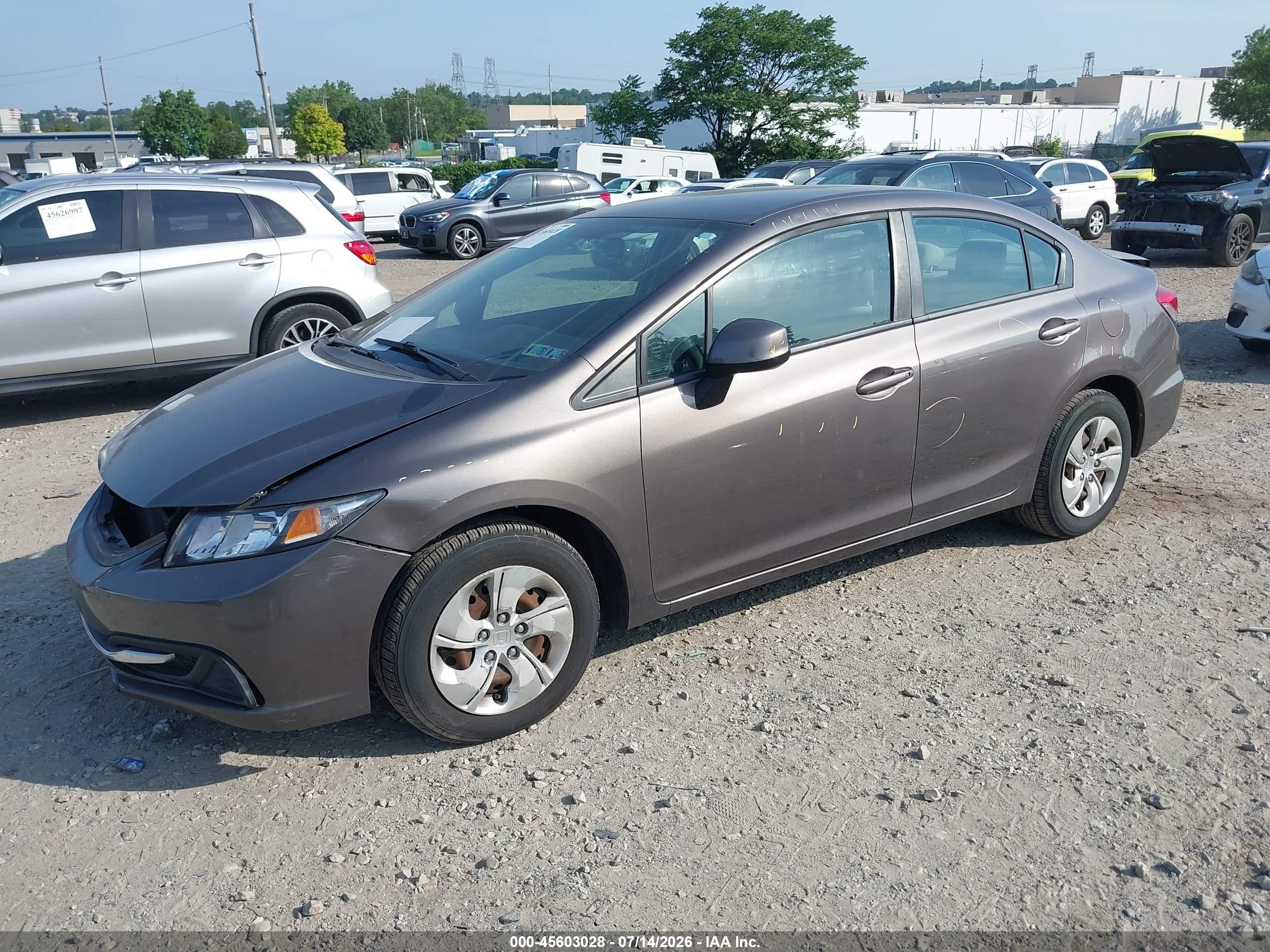 2013 Honda Civic Lx Gray vin: 19XFB2F51DE212762