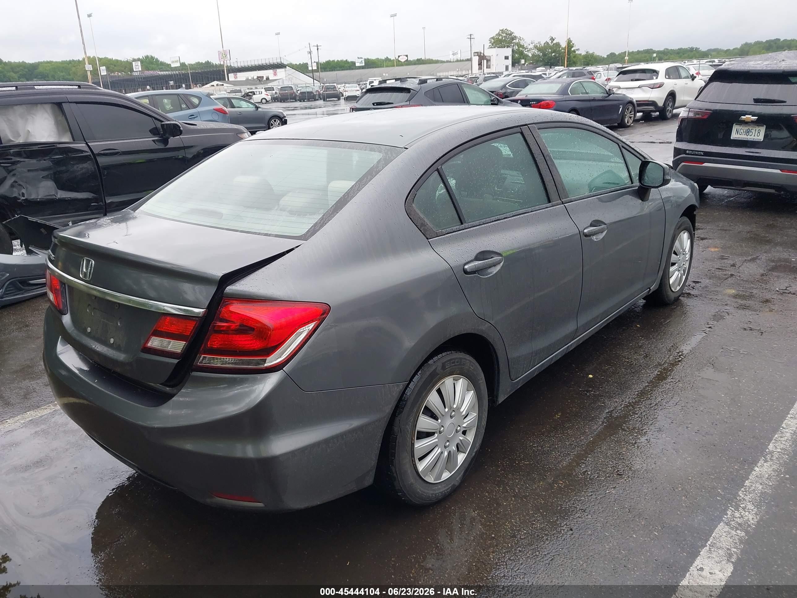 2013 Honda Civic Lx Gray vin: 19XFB2F51DE215614