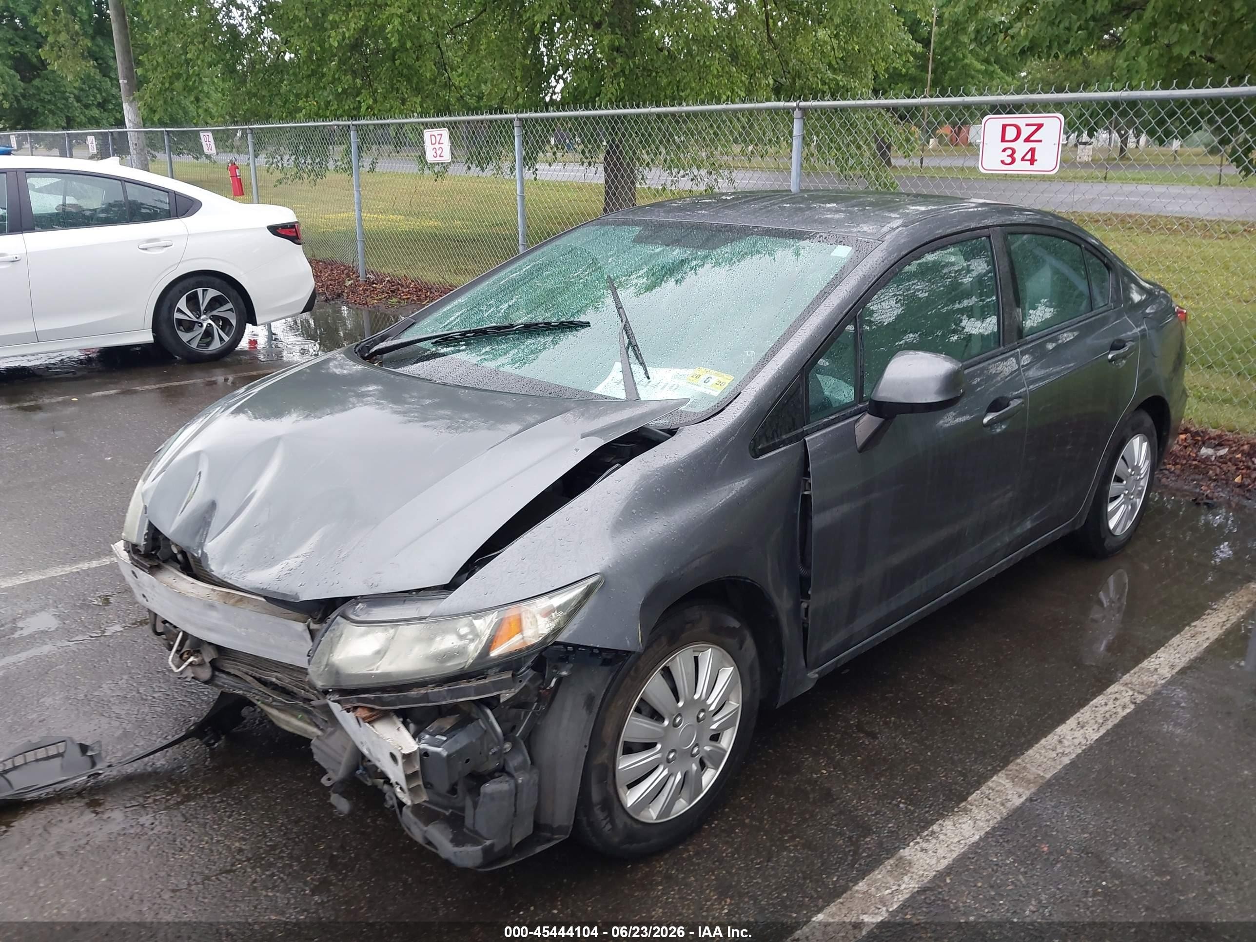 2013 Honda Civic Lx Gray vin: 19XFB2F51DE215614