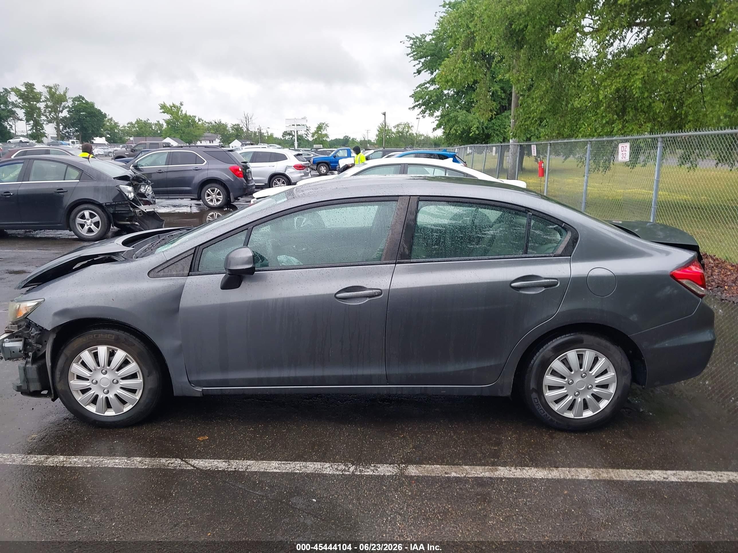 2013 Honda Civic Lx Gray vin: 19XFB2F51DE215614