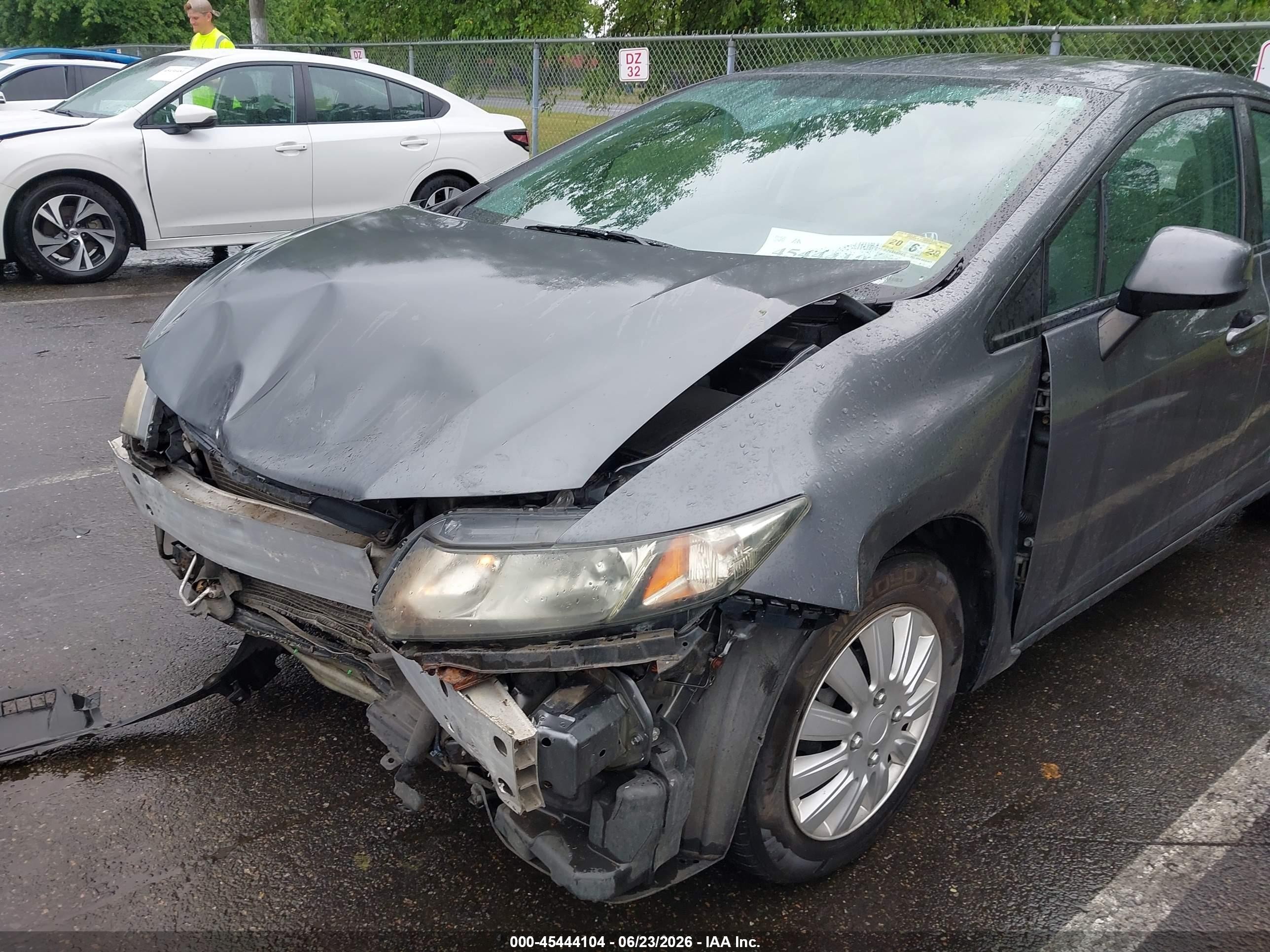 2013 Honda Civic Lx Gray vin: 19XFB2F51DE215614