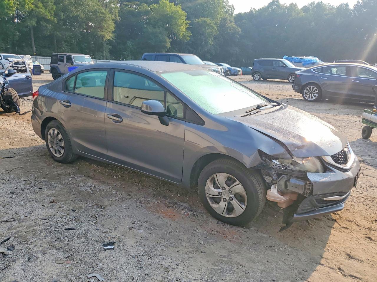 2013 Honda Civic Lx Gray vin: 19XFB2F51DE216200
