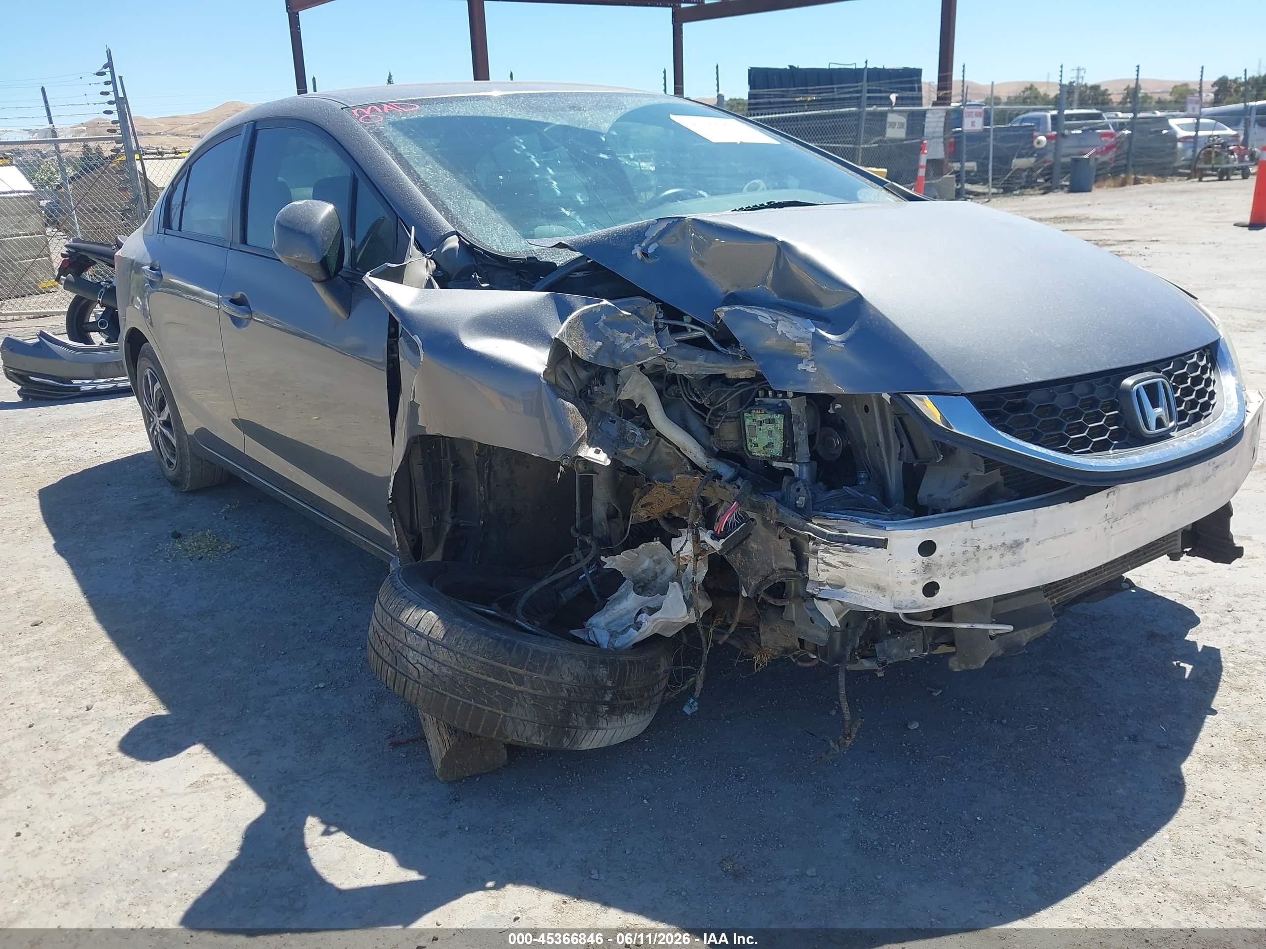 2013 Honda Civic Lx Серый vin: 19XFB2F51DE217847