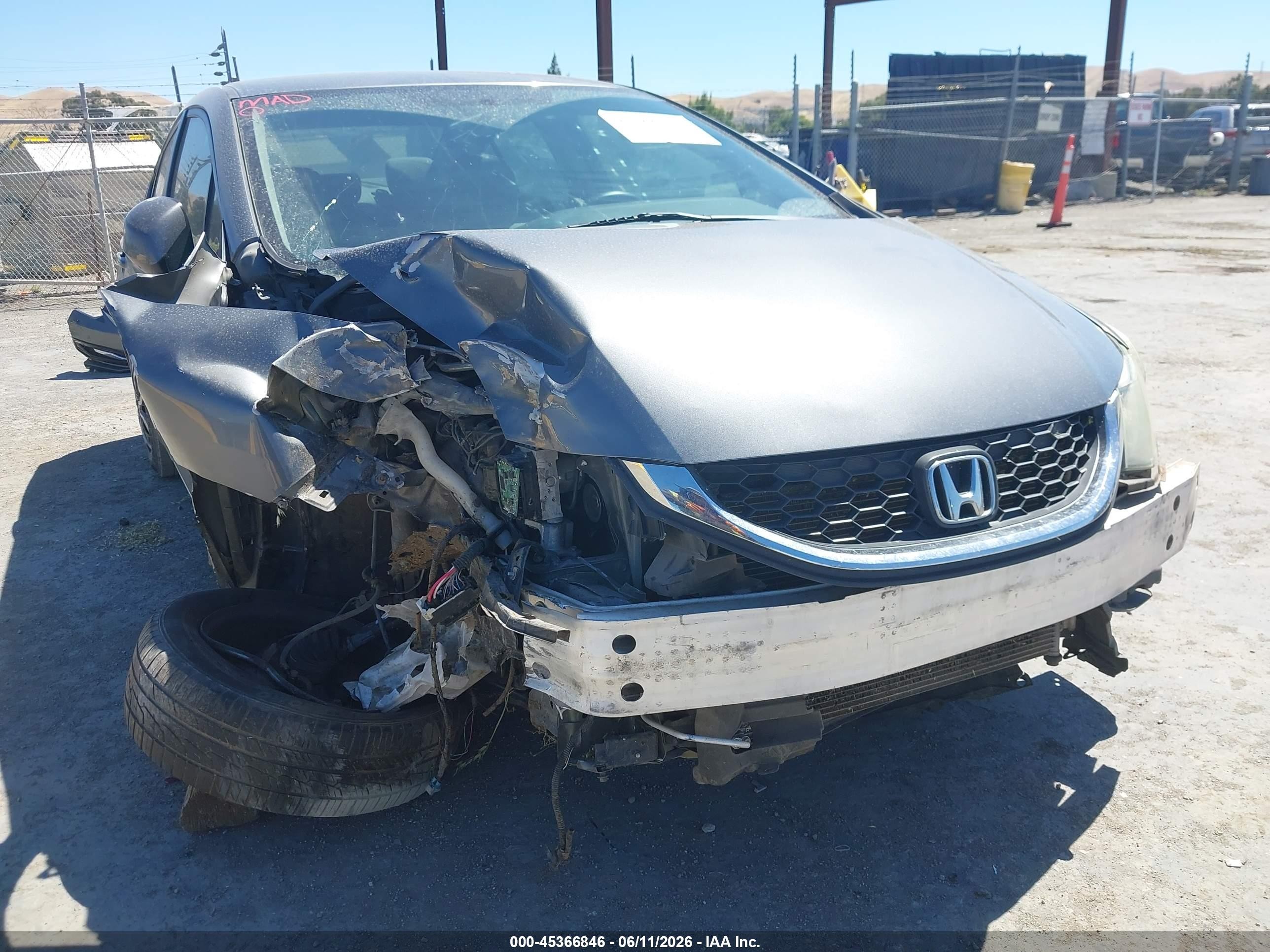 2013 Honda Civic Lx Серый vin: 19XFB2F51DE217847