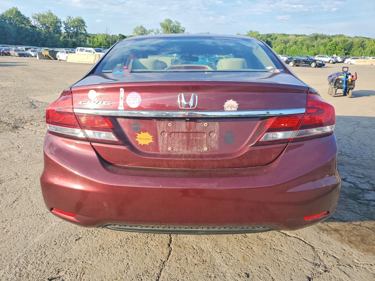 2013 Honda Civic Lx Burgundy vin: 19XFB2F51DE224927
