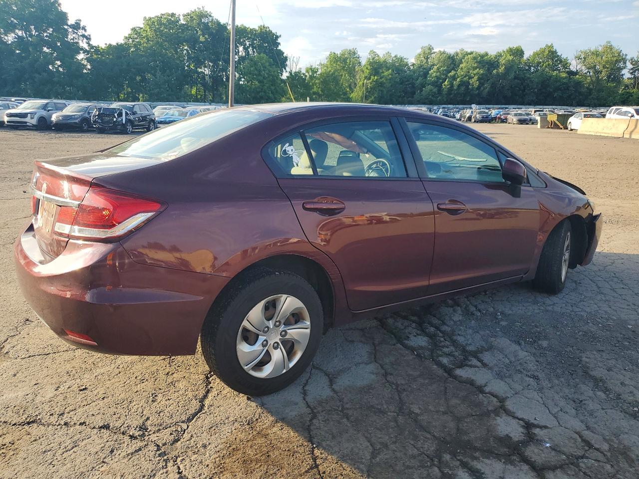 2013 Honda Civic Lx Burgundy vin: 19XFB2F51DE224927