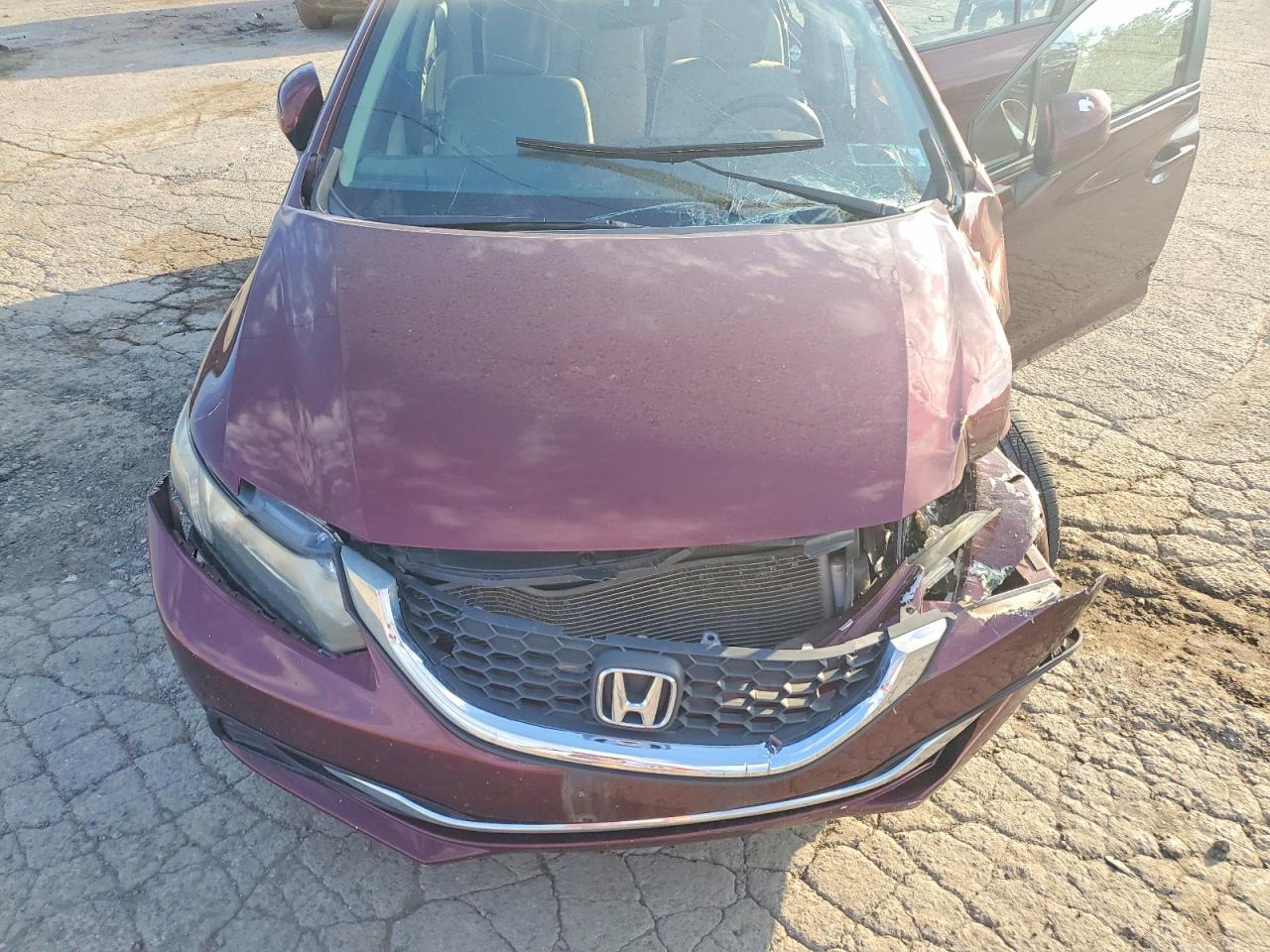 2013 Honda Civic Lx Burgundy vin: 19XFB2F51DE224927
