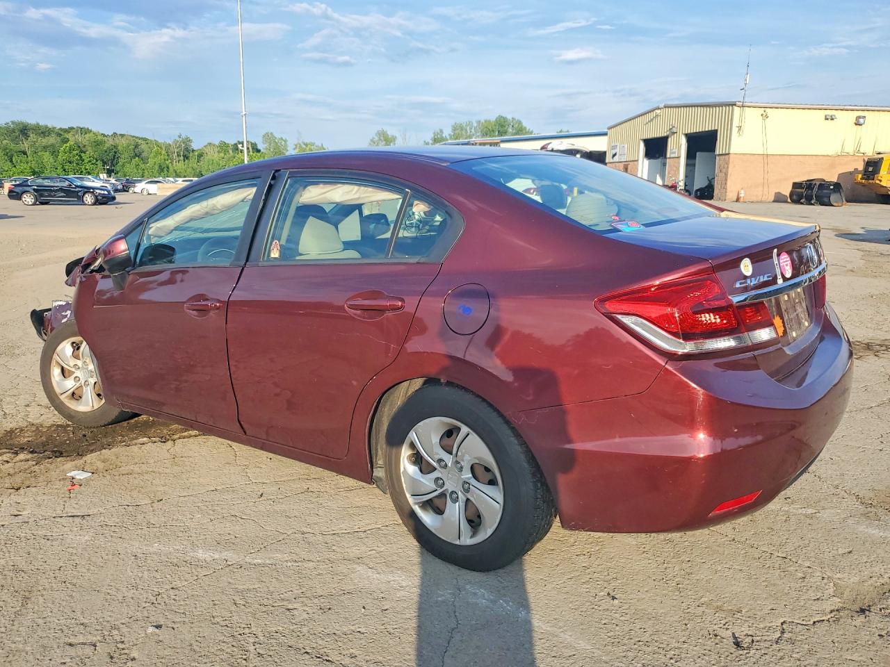 2013 Honda Civic Lx Burgundy vin: 19XFB2F51DE224927