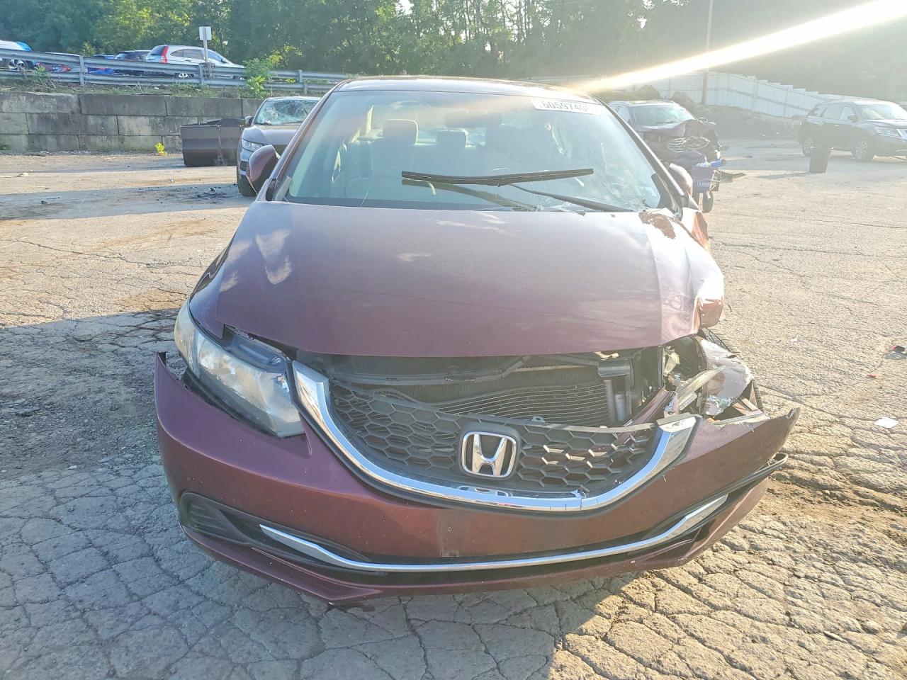 2013 Honda Civic Lx Burgundy vin: 19XFB2F51DE224927