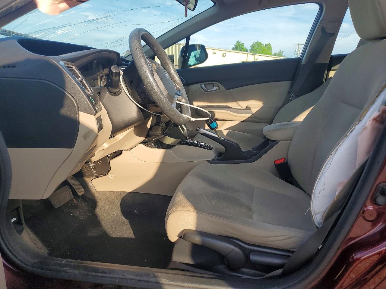 2013 Honda Civic Lx Burgundy vin: 19XFB2F51DE224927