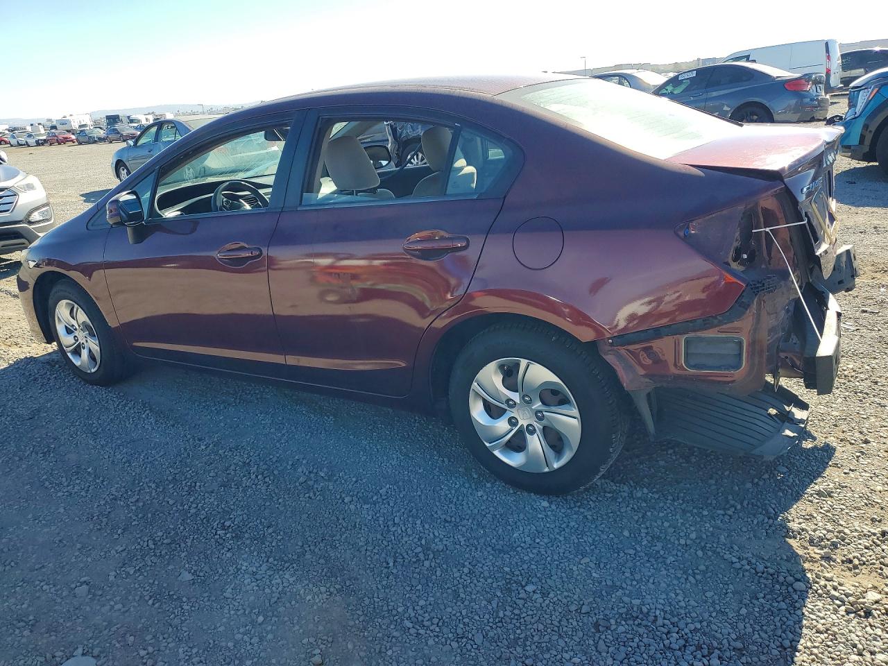 2013 Honda Civic Lx Burgundy vin: 19XFB2F51DE225088