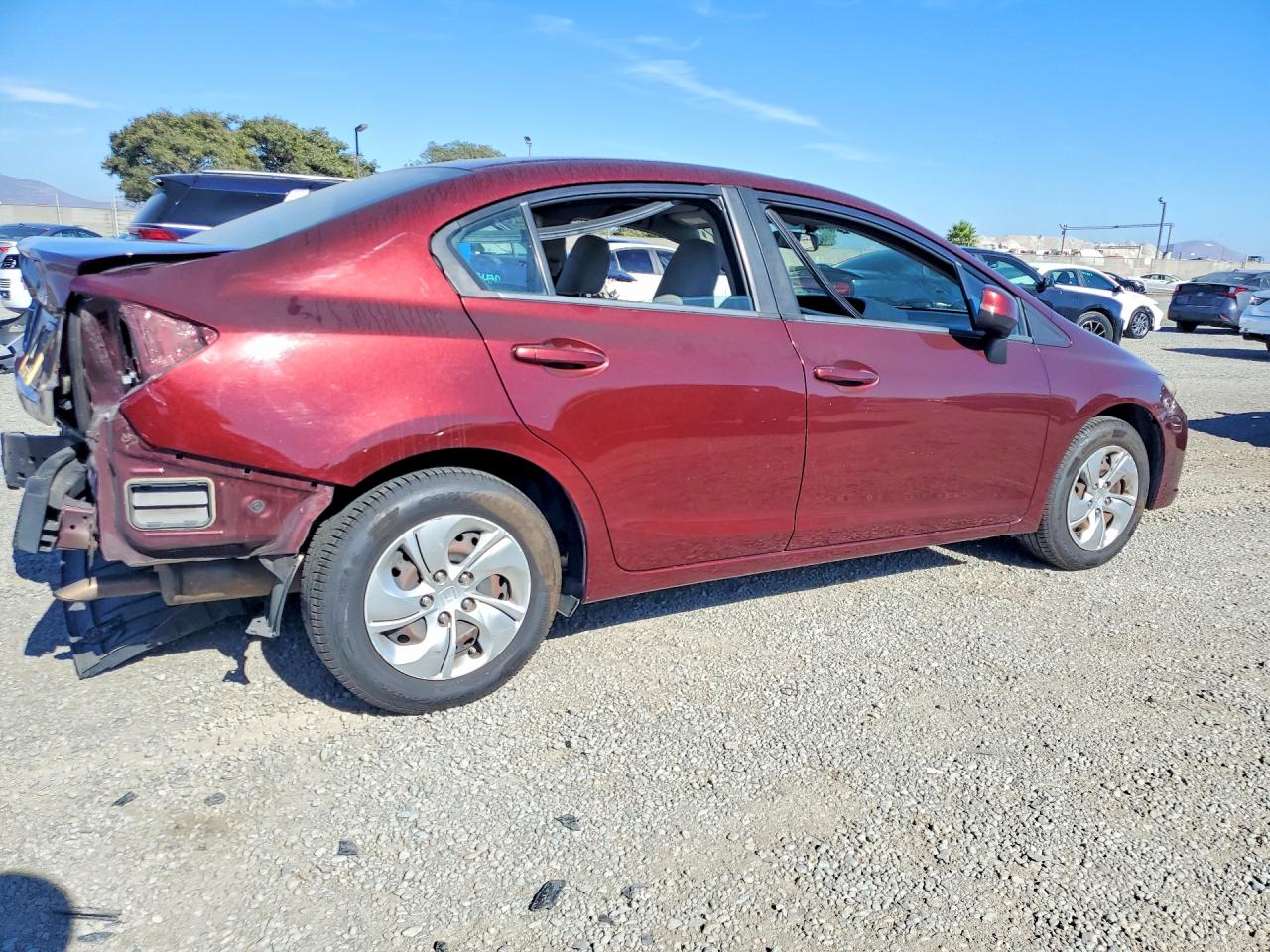 2013 Honda Civic Lx Burgundy vin: 19XFB2F51DE225088
