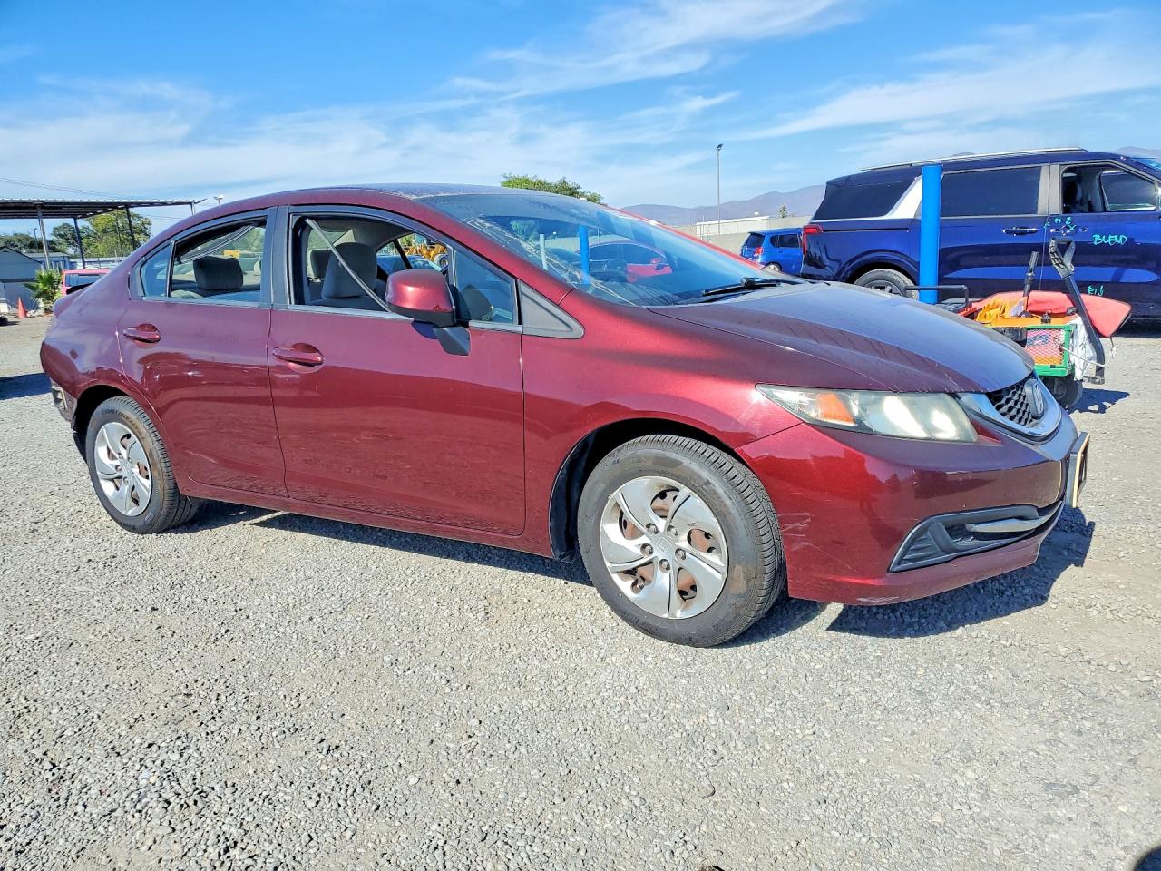 2013 Honda Civic Lx Burgundy vin: 19XFB2F51DE225088