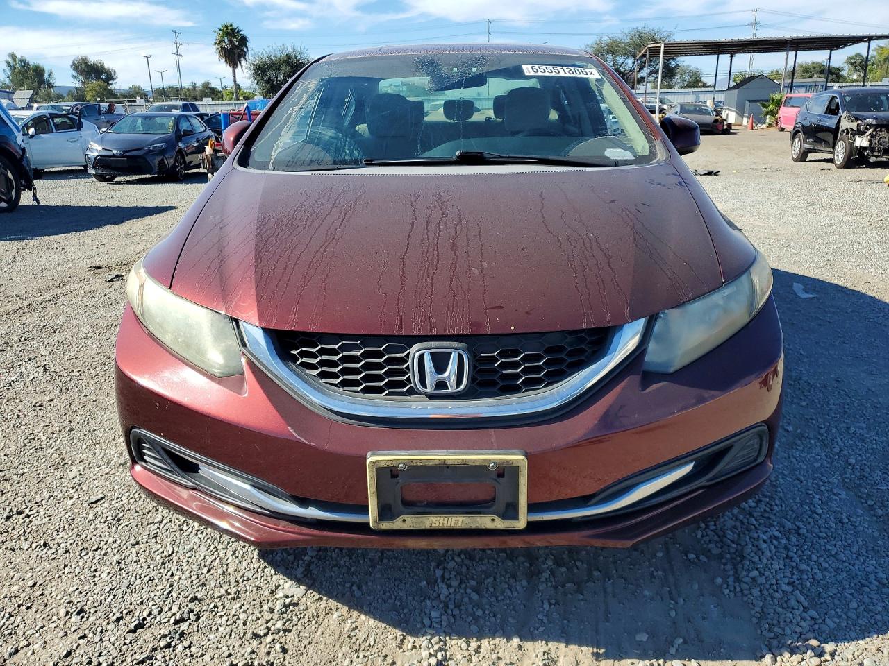 2013 Honda Civic Lx Burgundy vin: 19XFB2F51DE225088