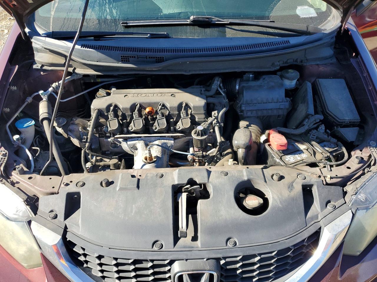 2013 Honda Civic Lx Burgundy vin: 19XFB2F51DE225088