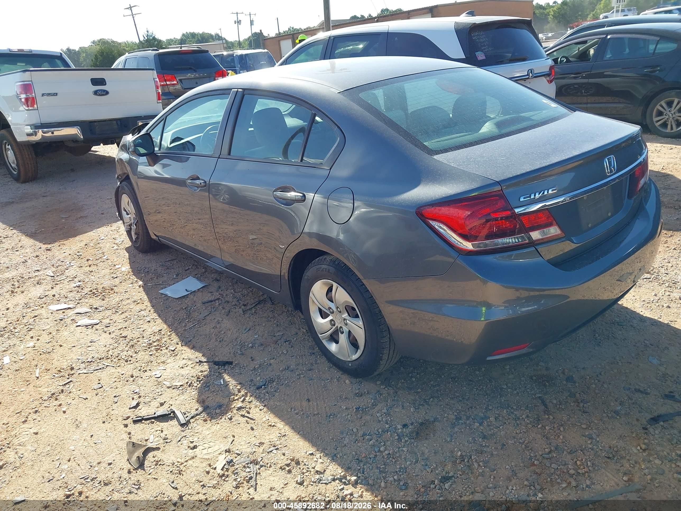 2013 Honda Civic Lx Gray vin: 19XFB2F51DE225186