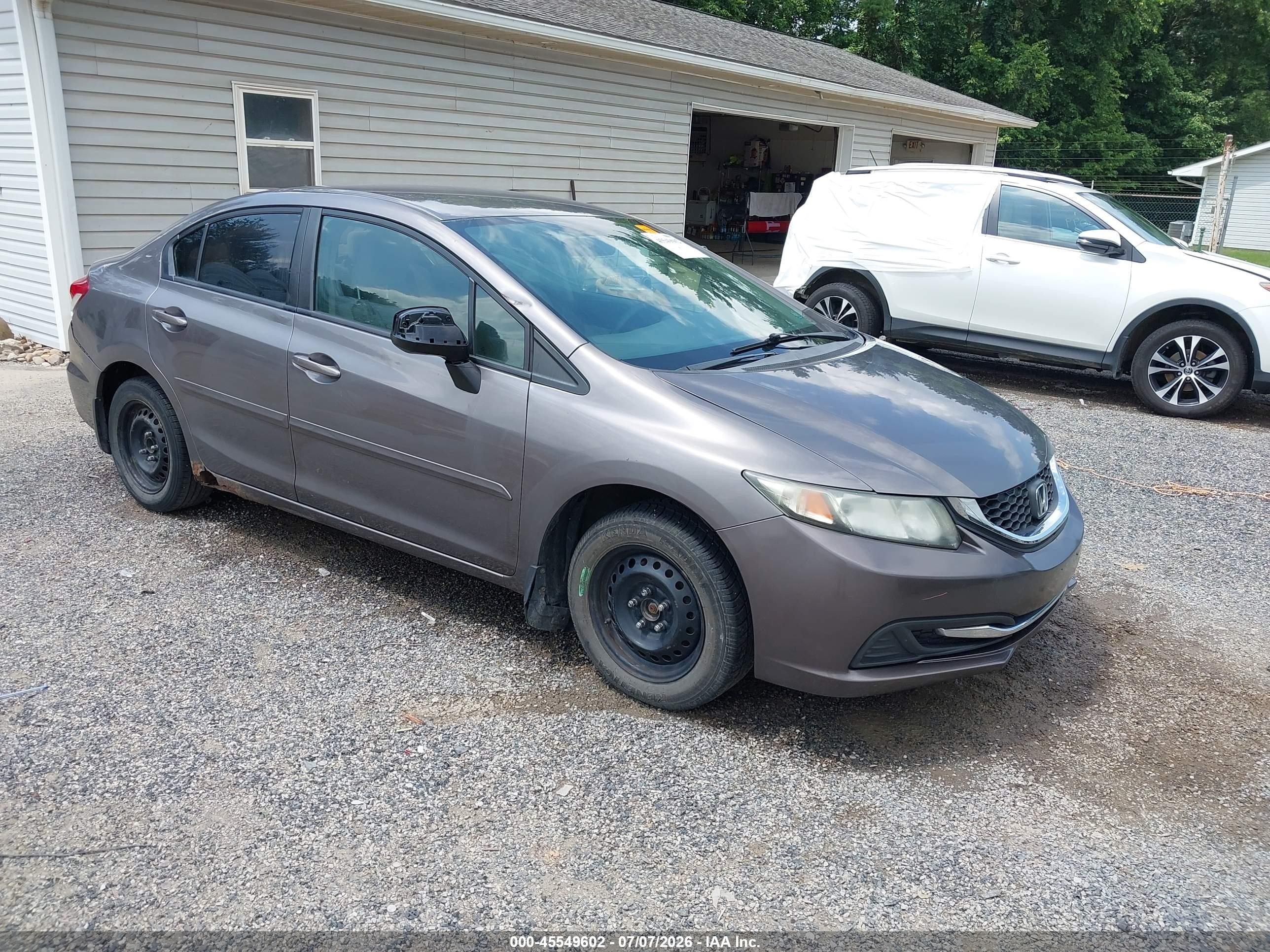 2013 Honda Civic Lx Gray vin: 19XFB2F51DE226192