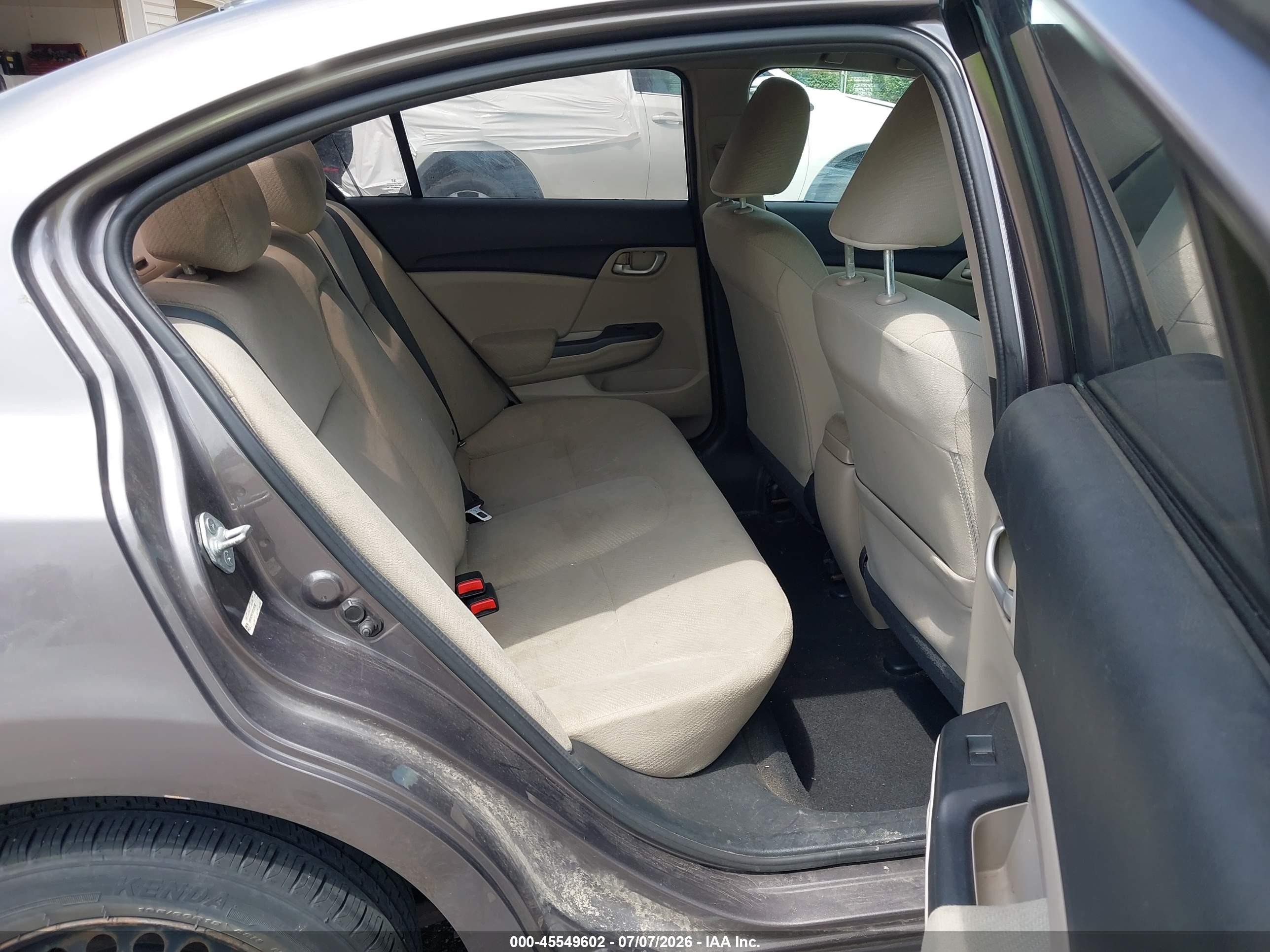 2013 Honda Civic Lx Gray vin: 19XFB2F51DE226192