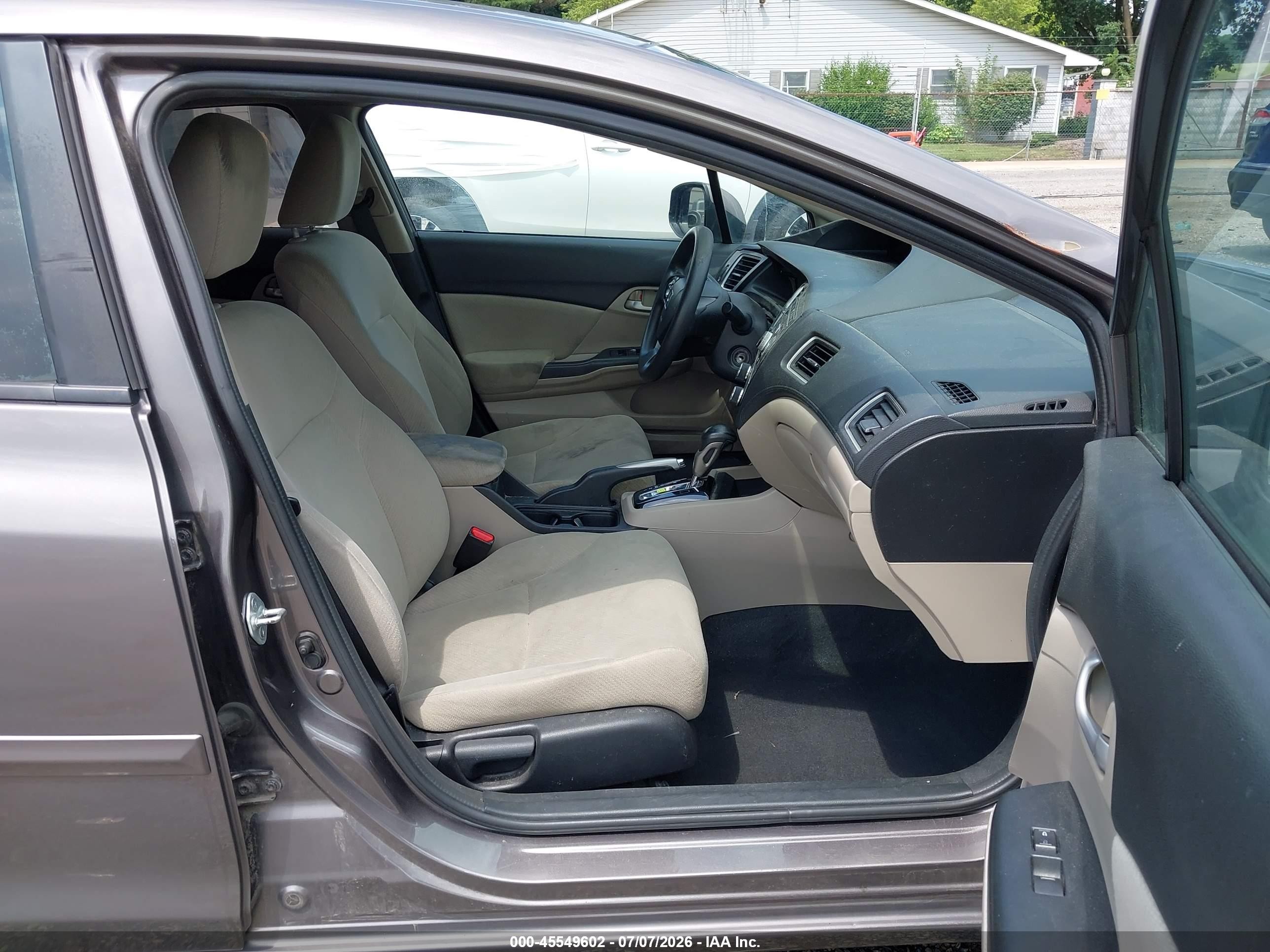 2013 Honda Civic Lx Gray vin: 19XFB2F51DE226192