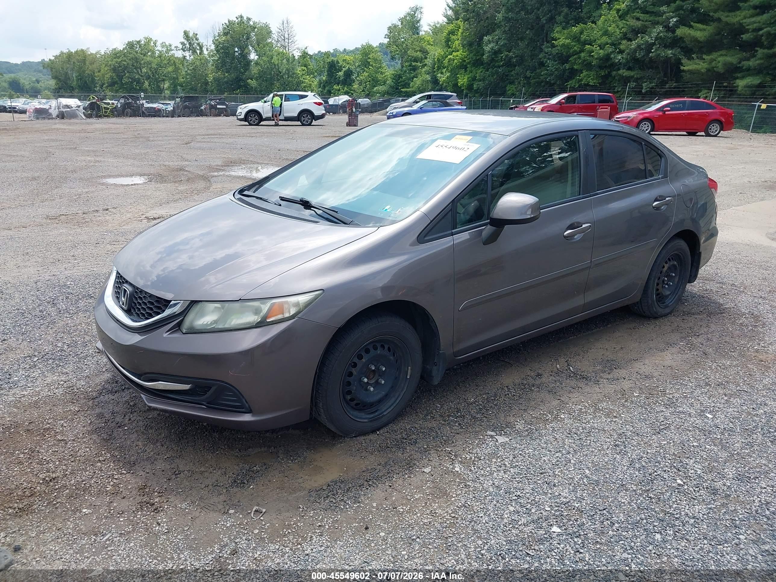 2013 Honda Civic Lx Gray vin: 19XFB2F51DE226192