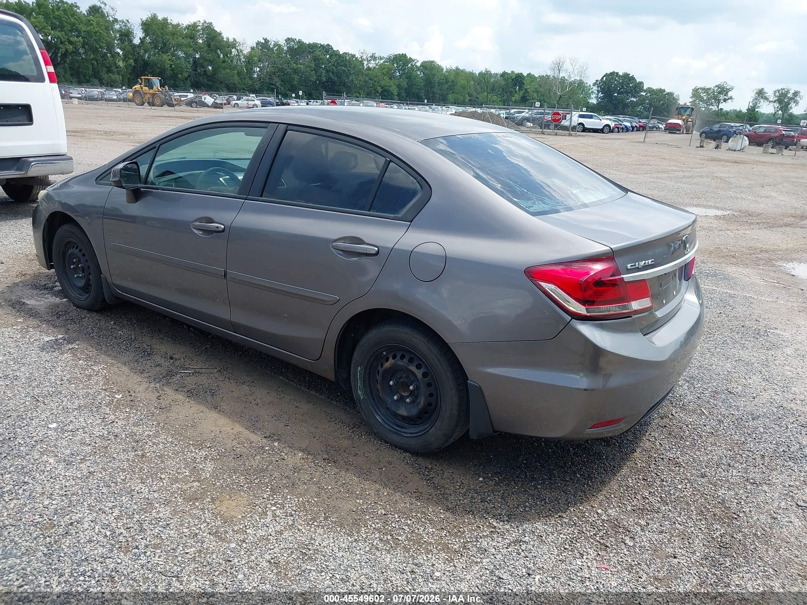 2013 Honda Civic Lx Gray vin: 19XFB2F51DE226192