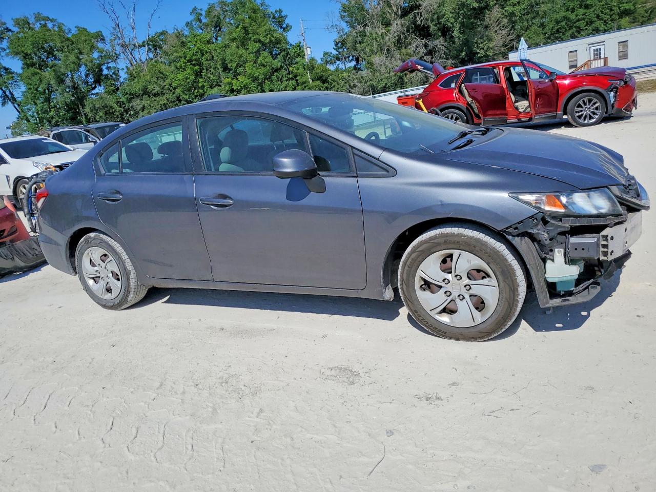 2013 Honda Civic Lx Gray vin: 19XFB2F51DE239475
