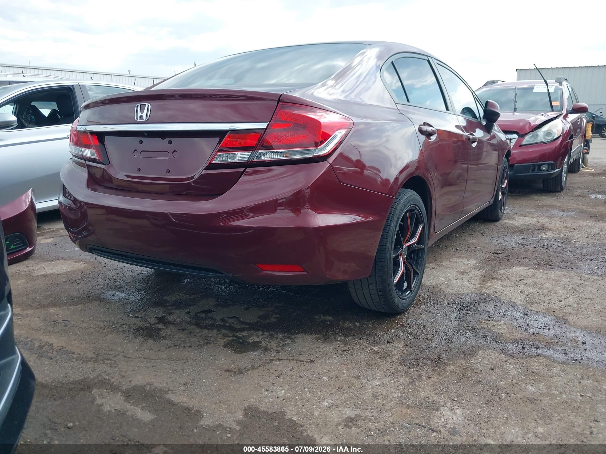 2013 Honda Civic Lx Red vin: 19XFB2F51DE241002