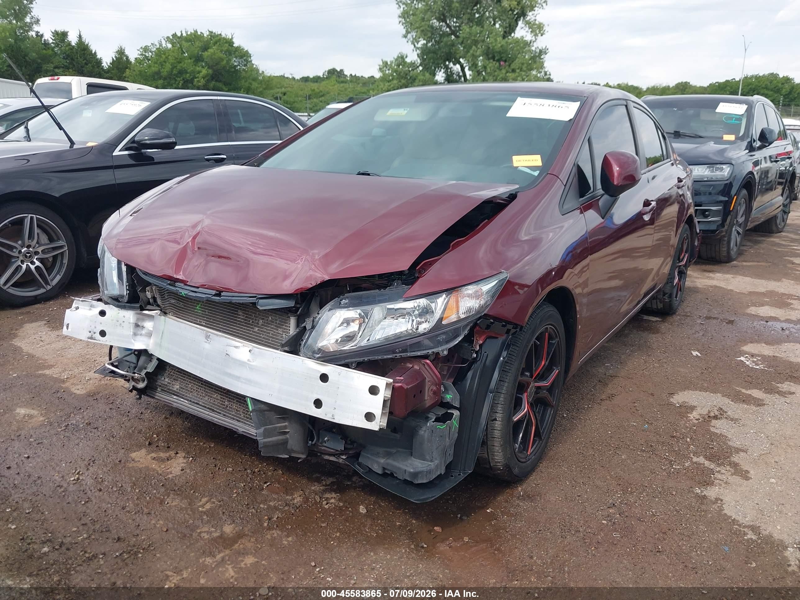 2013 Honda Civic Lx Red vin: 19XFB2F51DE241002