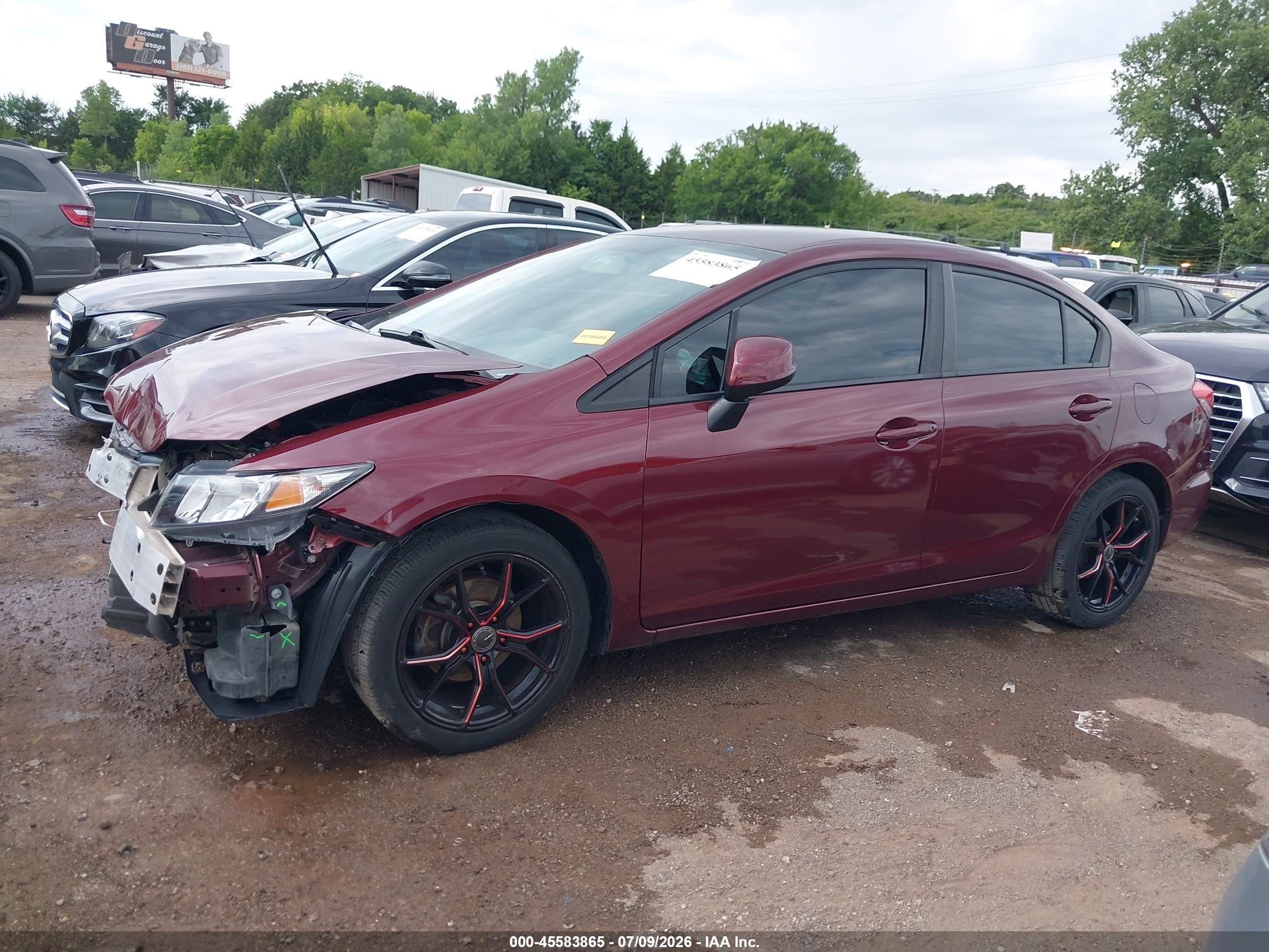2013 Honda Civic Lx Red vin: 19XFB2F51DE241002