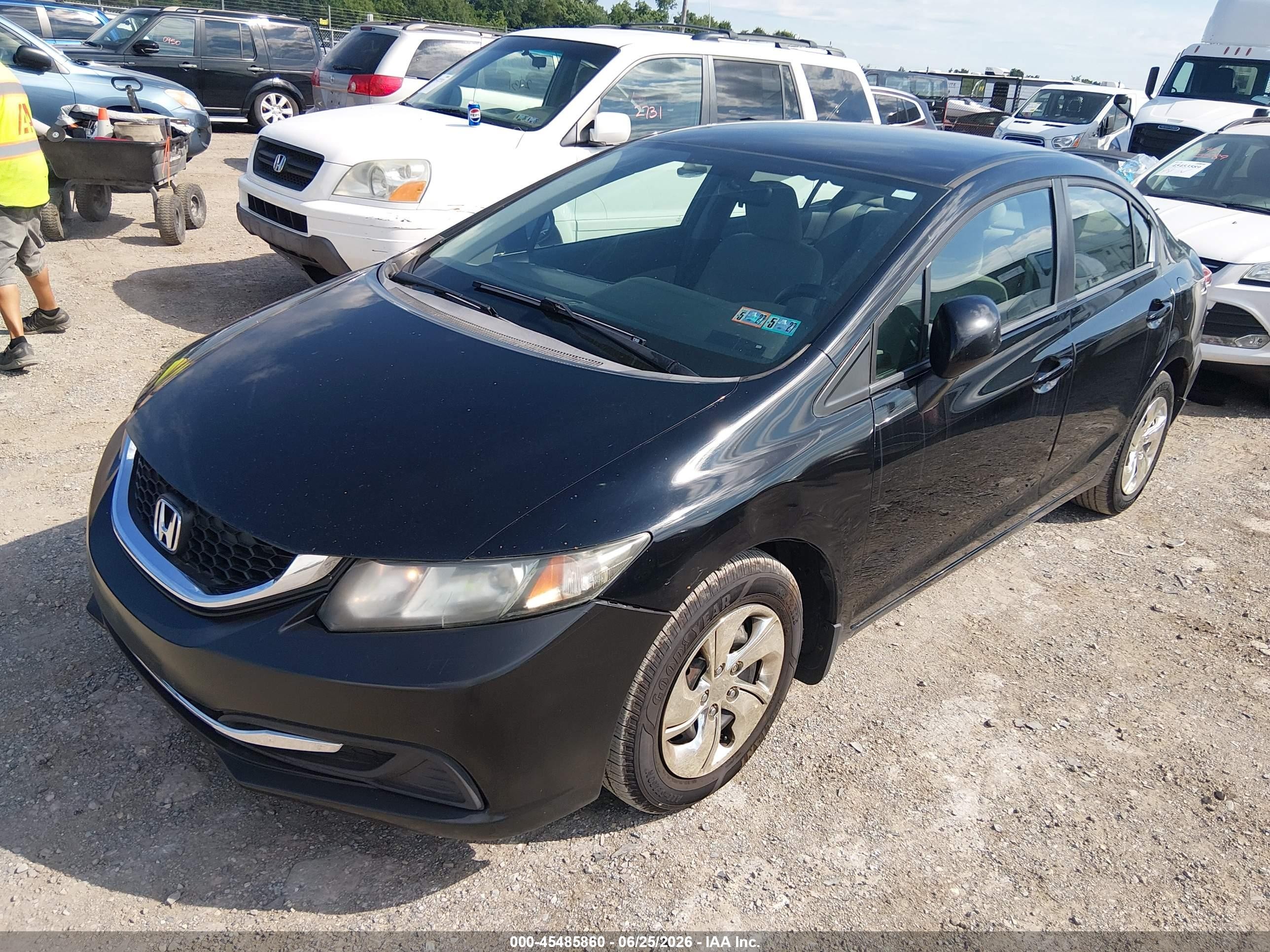 2013 Honda Civic Lx Black vin: 19XFB2F51DE242330