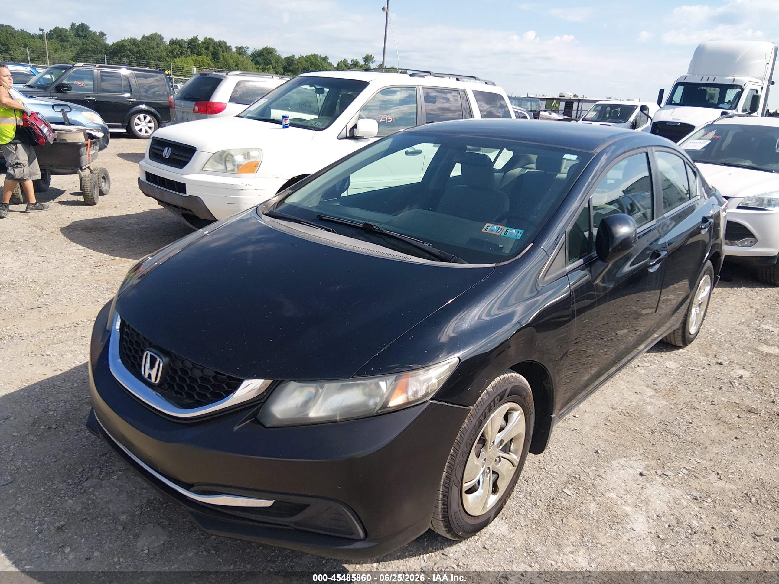 2013 Honda Civic Lx Black vin: 19XFB2F51DE242330