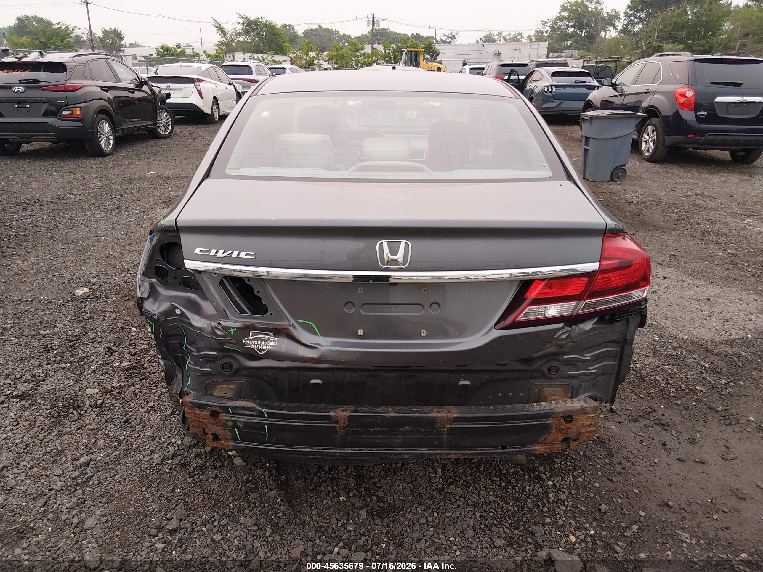 2013 Honda Civic Lx Серый vin: 19XFB2F51DE243106