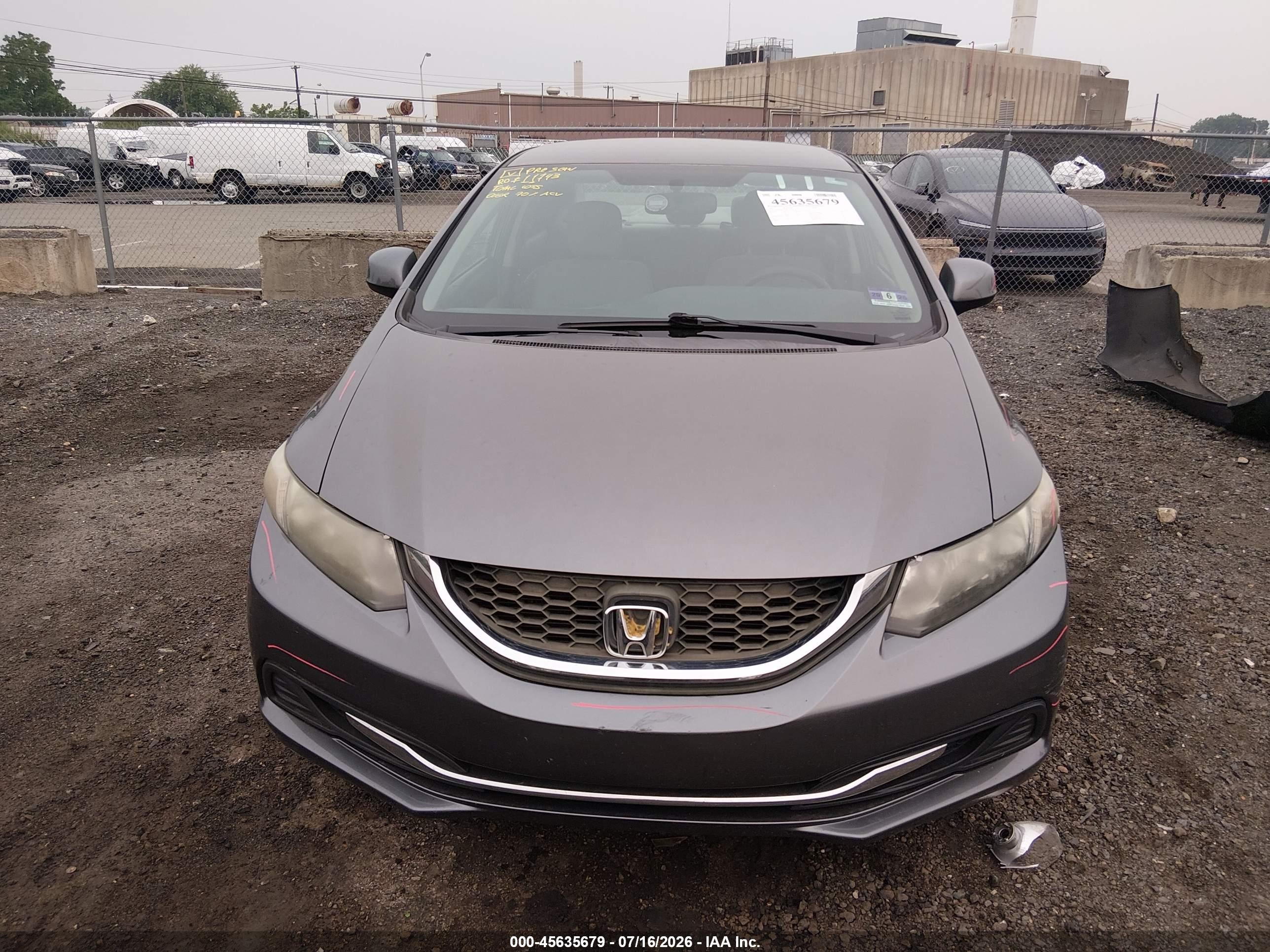 2013 Honda Civic Lx Серый vin: 19XFB2F51DE243106