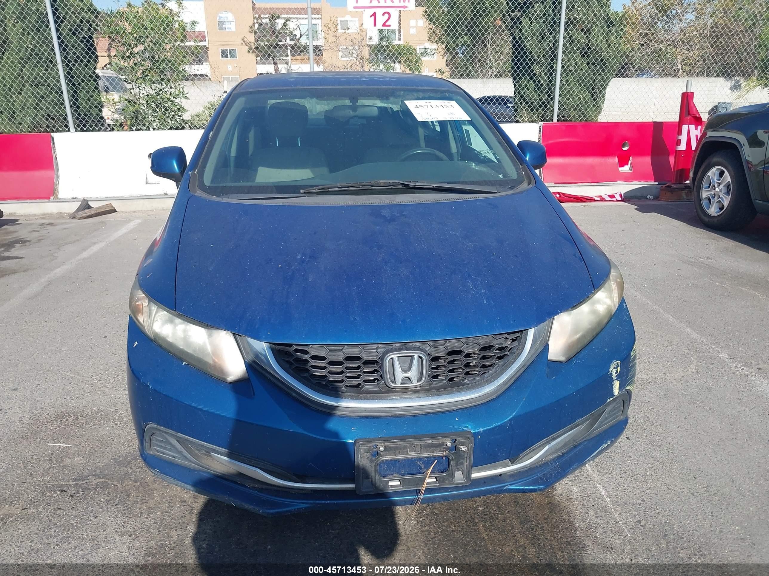 2013 Honda Civic Lx Blue vin: 19XFB2F51DE257703