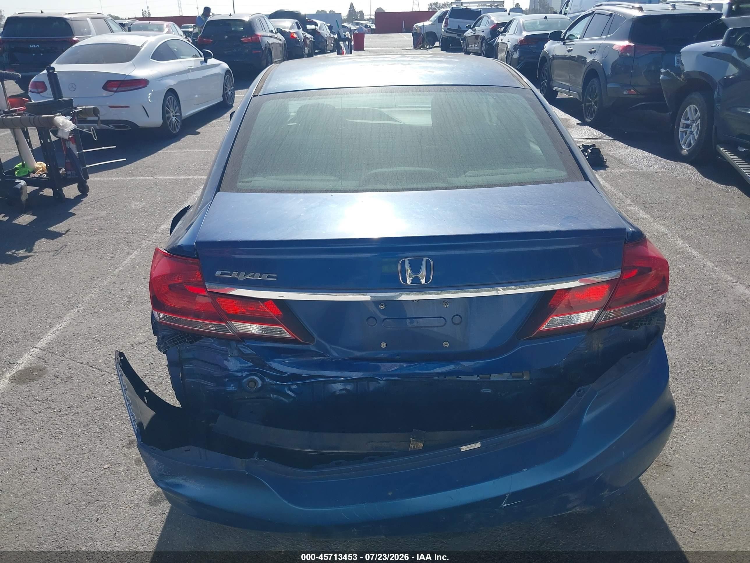 2013 Honda Civic Lx Blue vin: 19XFB2F51DE257703