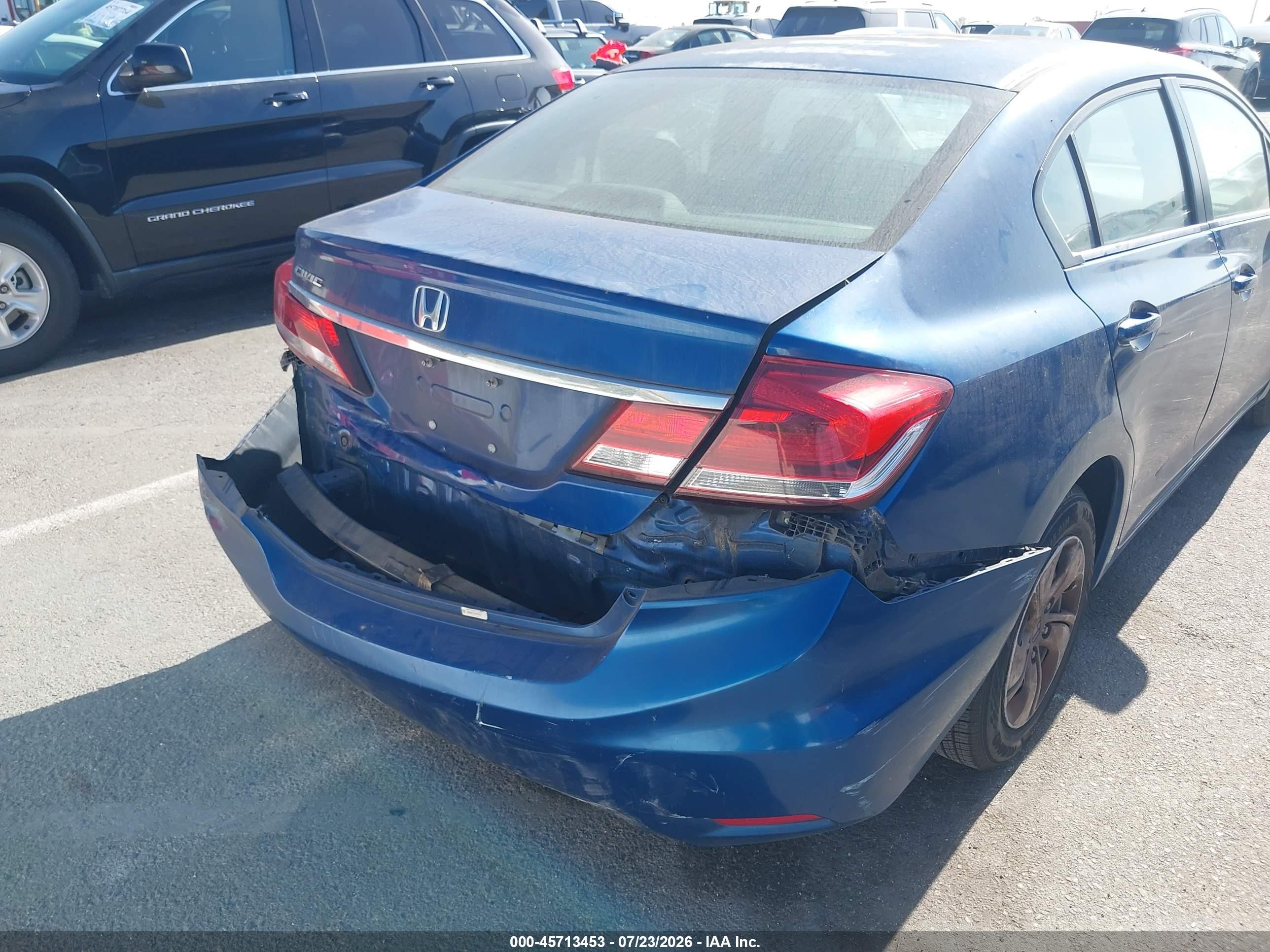 2013 Honda Civic Lx Blue vin: 19XFB2F51DE257703