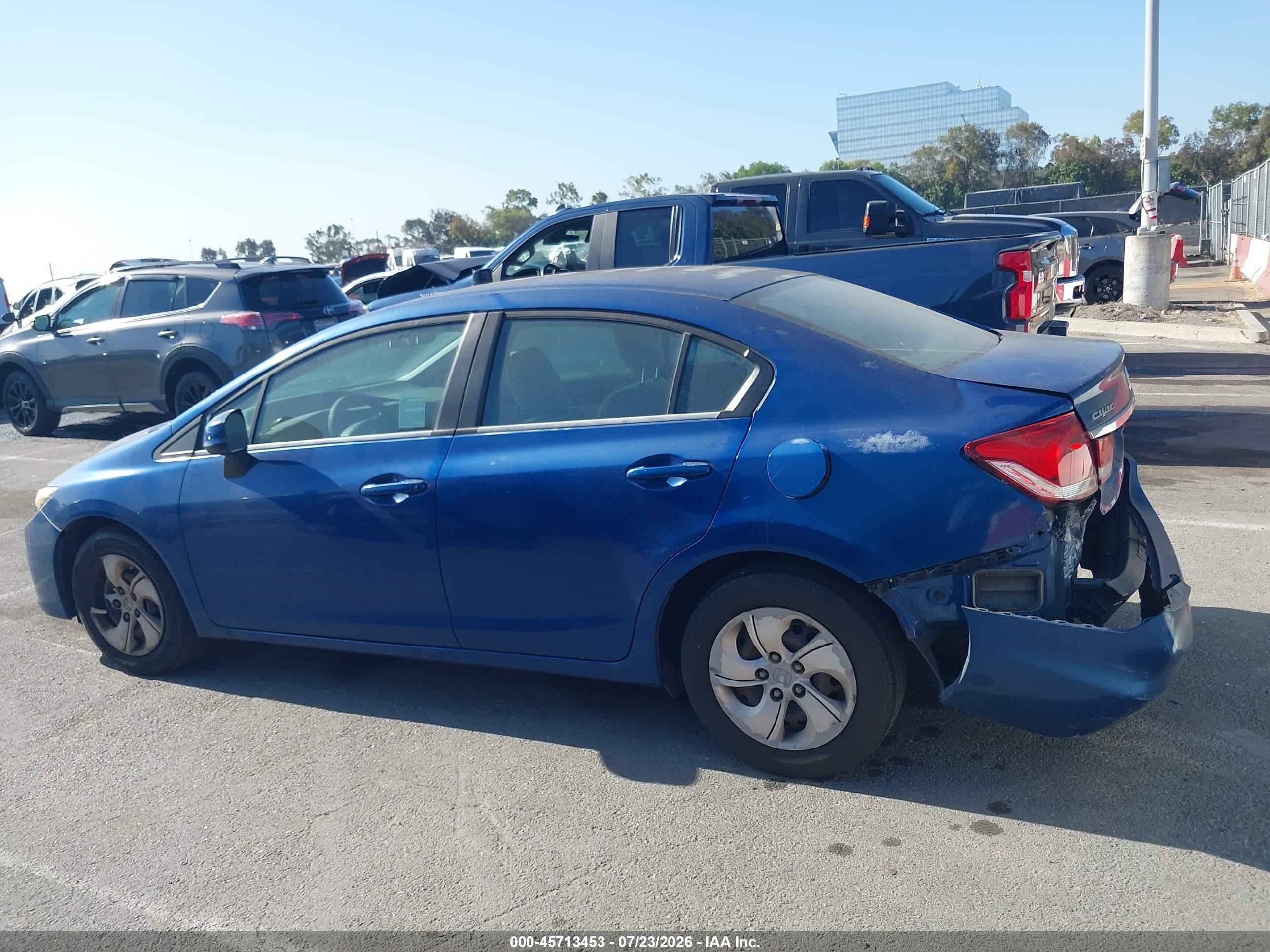 2013 Honda Civic Lx Blue vin: 19XFB2F51DE257703