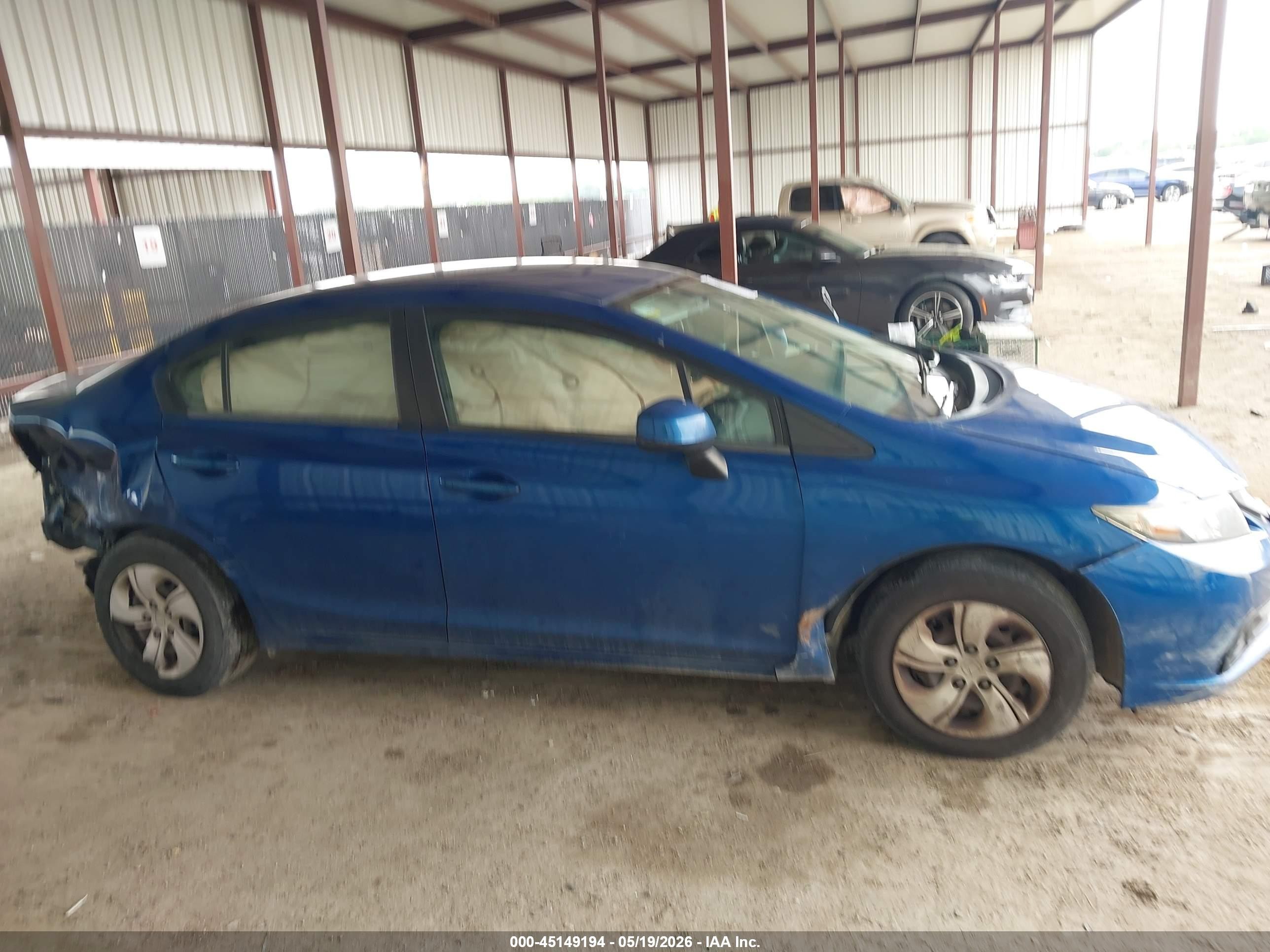 2013 Honda Civic Lx Blue vin: 19XFB2F51DE262044