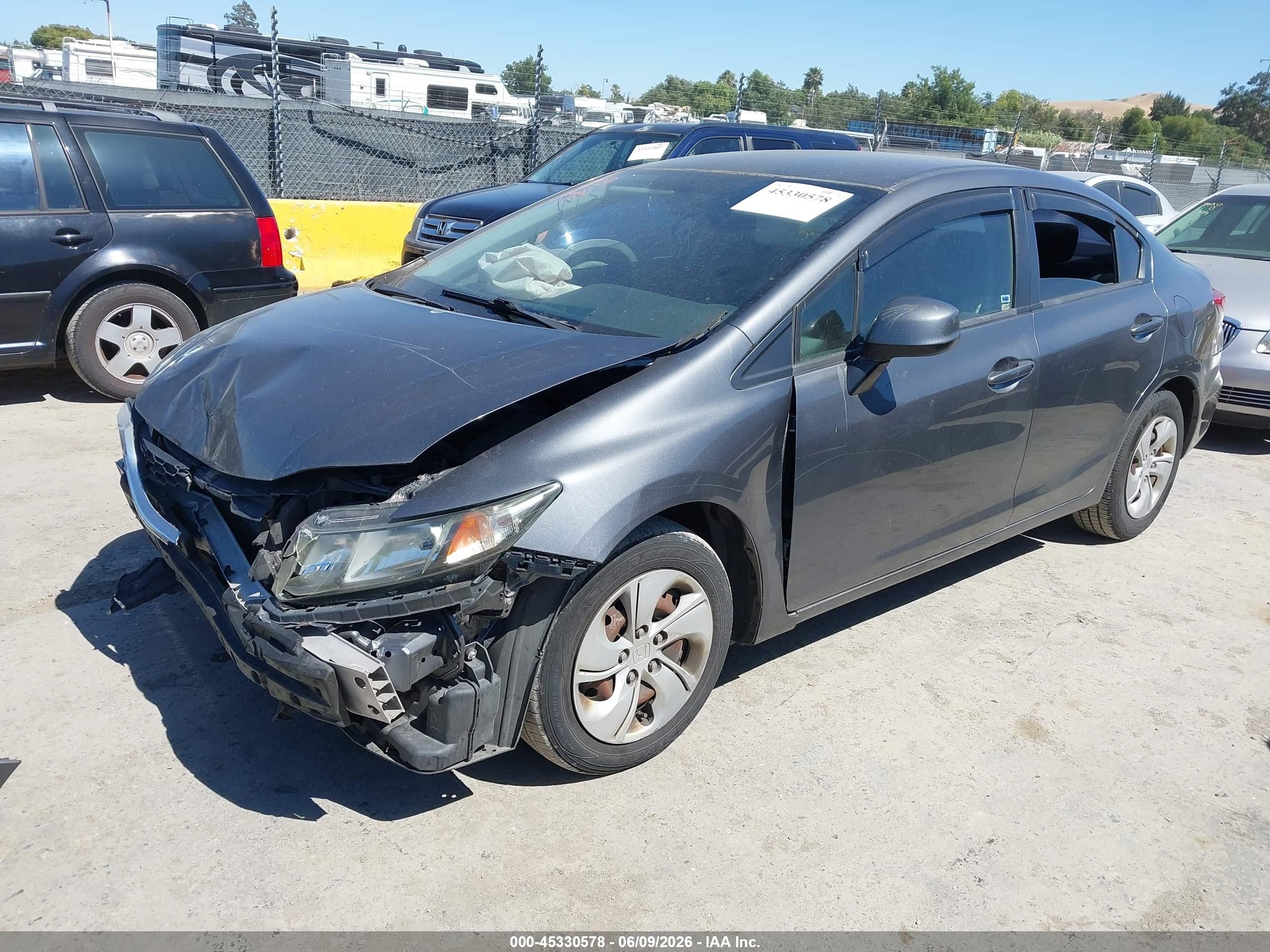 2013 Honda Civic Lx Серый vin: 19XFB2F51DE271908