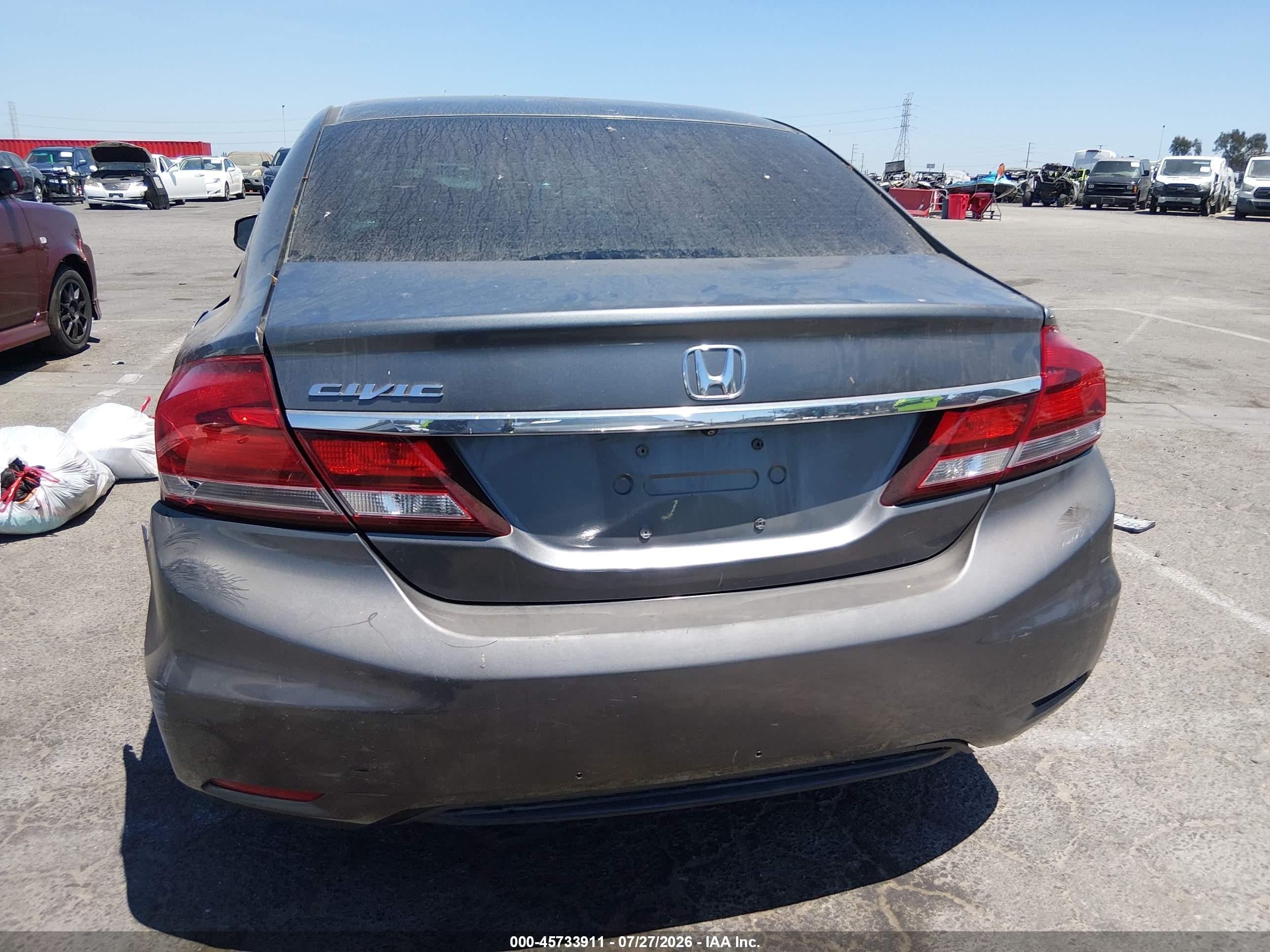 2013 Honda Civic Lx Gray vin: 19XFB2F51DE276476