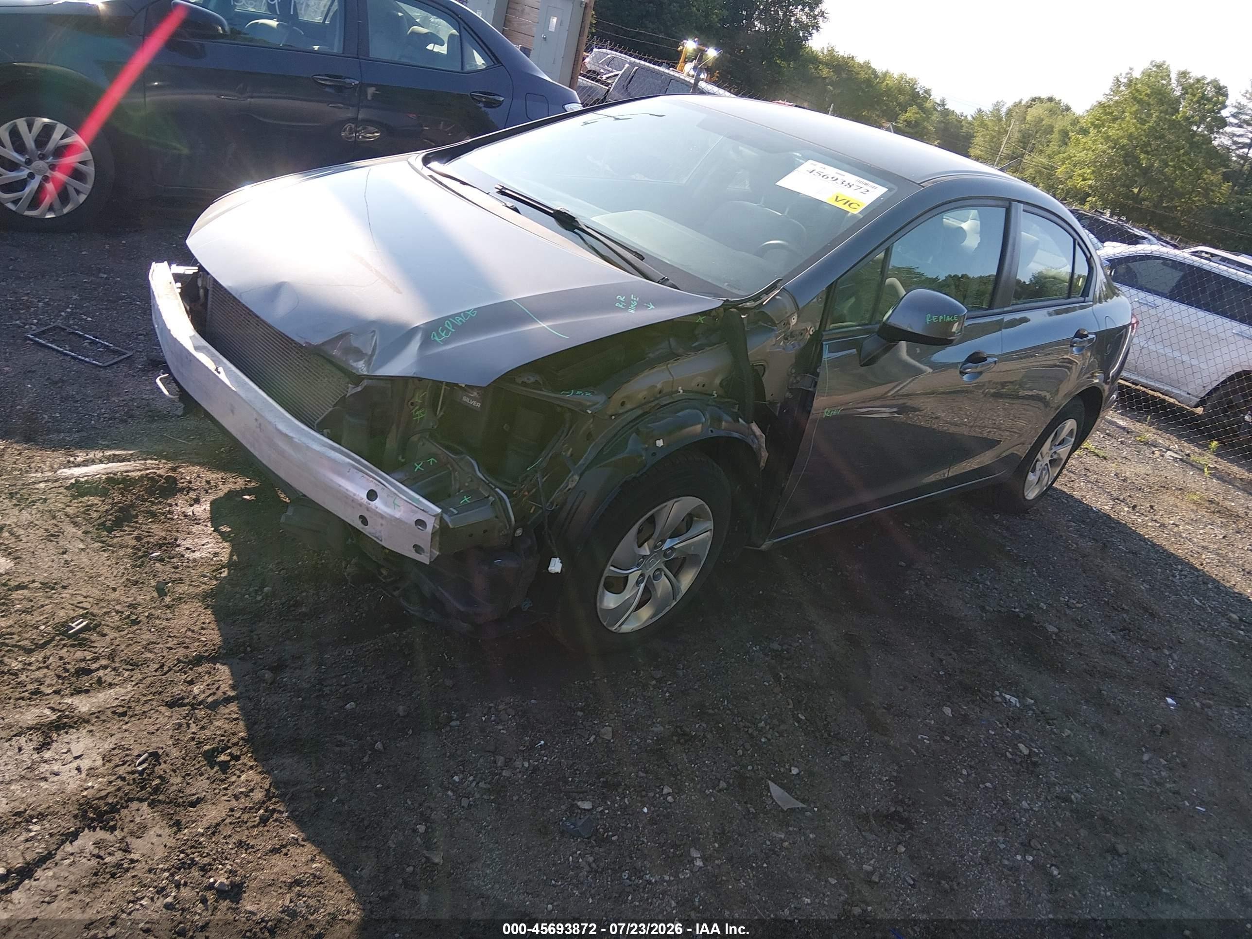 2013 Honda Civic Lx Серый vin: 19XFB2F51DE286957