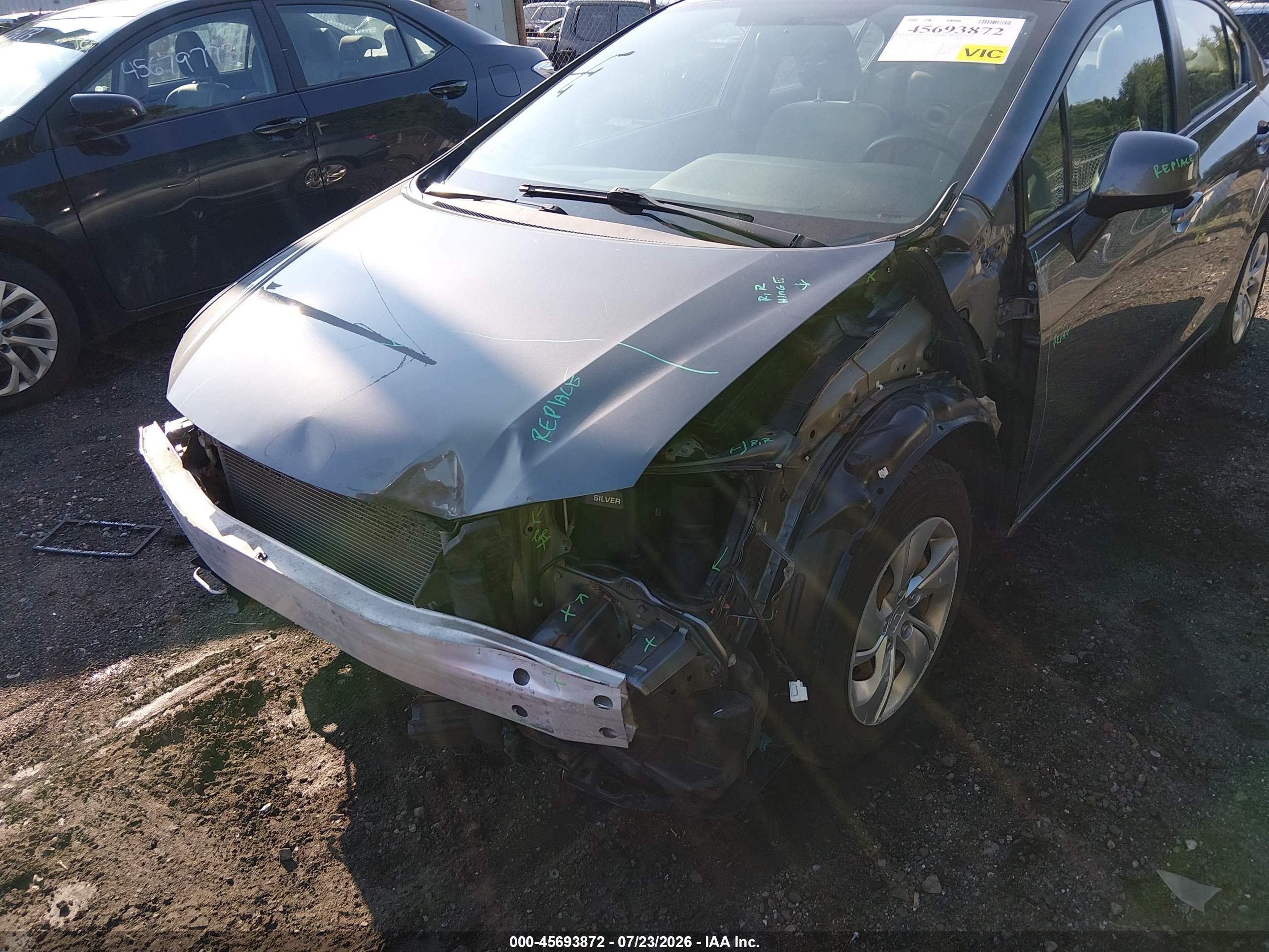 2013 Honda Civic Lx Серый vin: 19XFB2F51DE286957