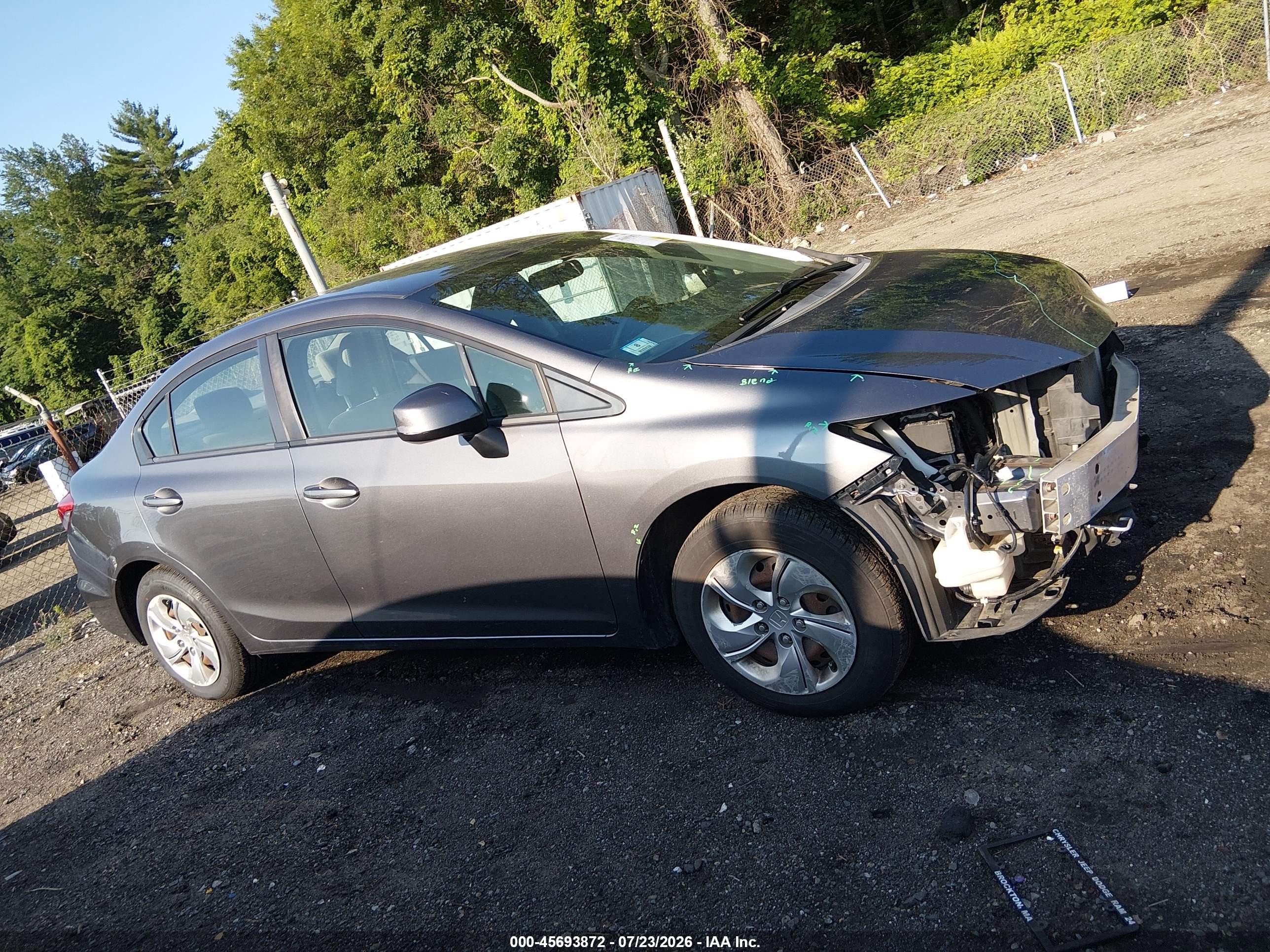2013 Honda Civic Lx Серый vin: 19XFB2F51DE286957