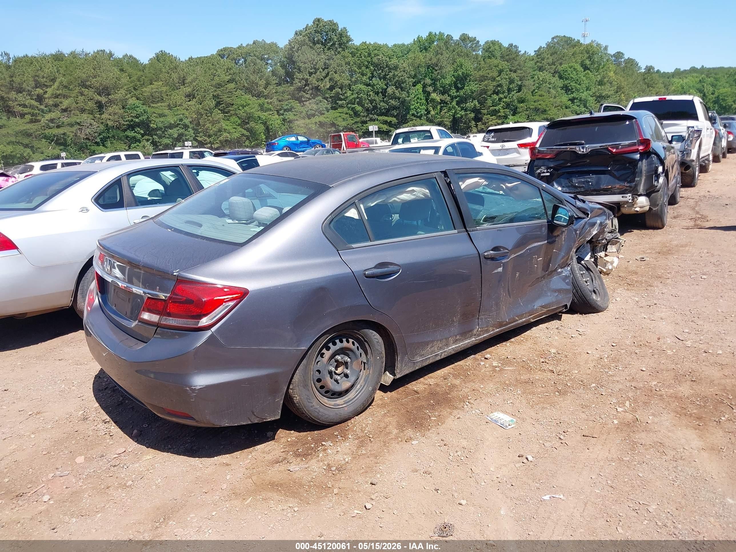 2014 Honda Civic Lx Gray vin: 19XFB2F51EE004740