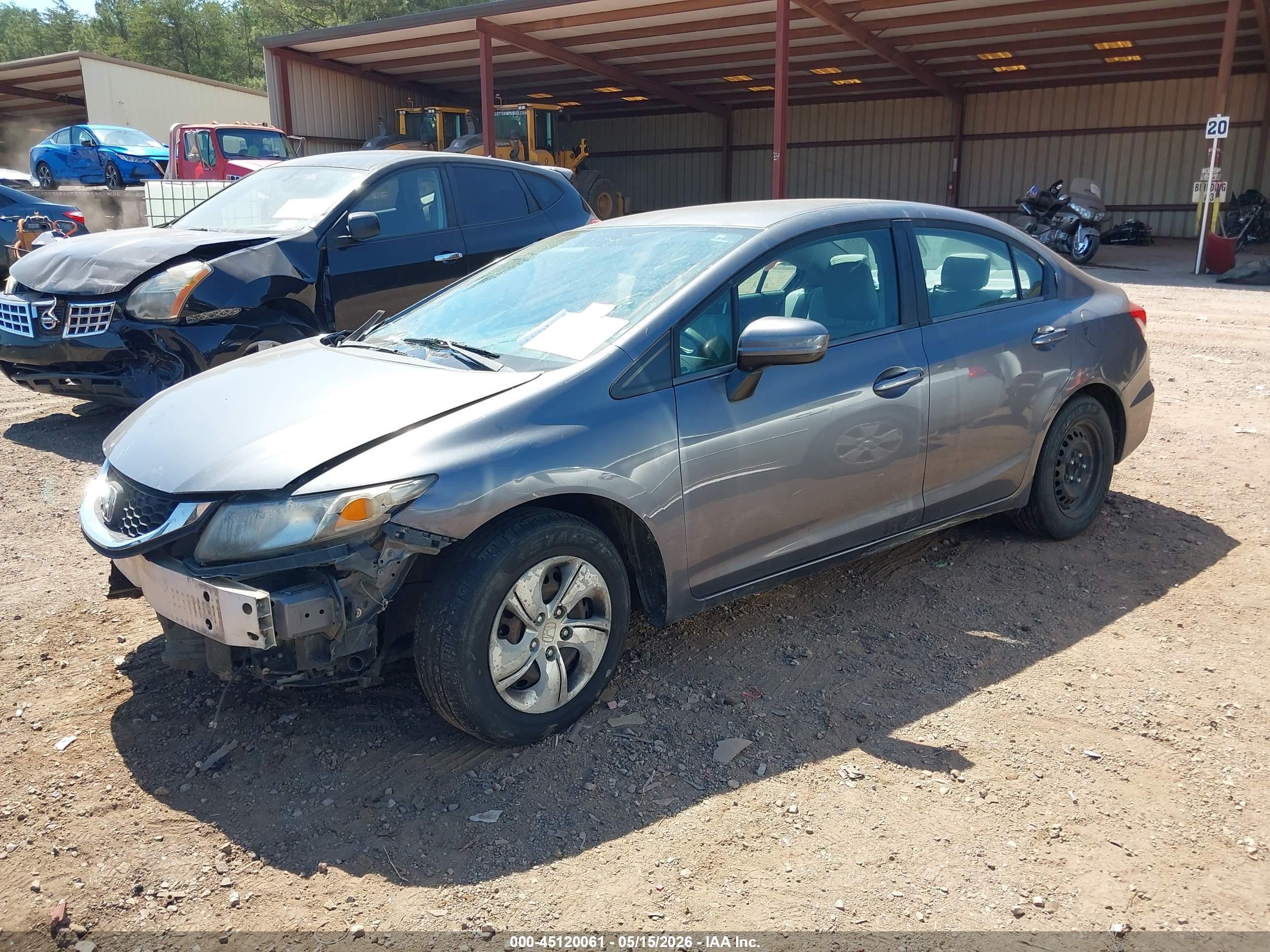 2014 Honda Civic Lx Gray vin: 19XFB2F51EE004740