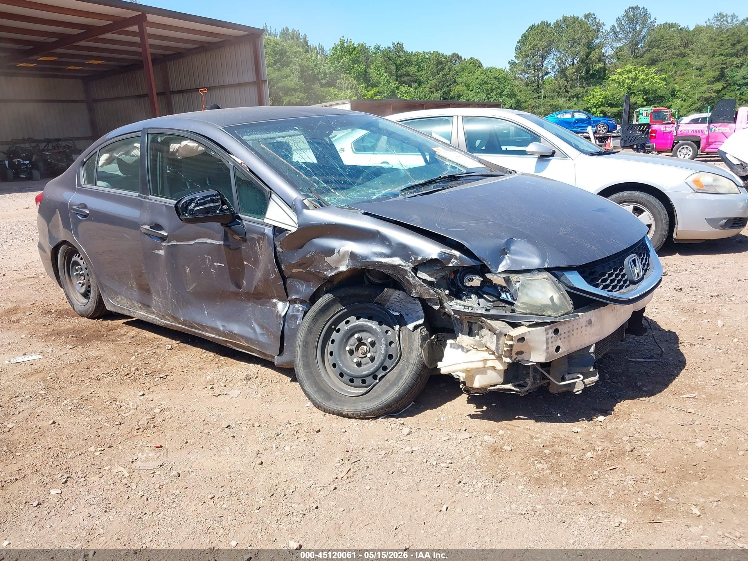 2014 Honda Civic Lx Gray vin: 19XFB2F51EE004740