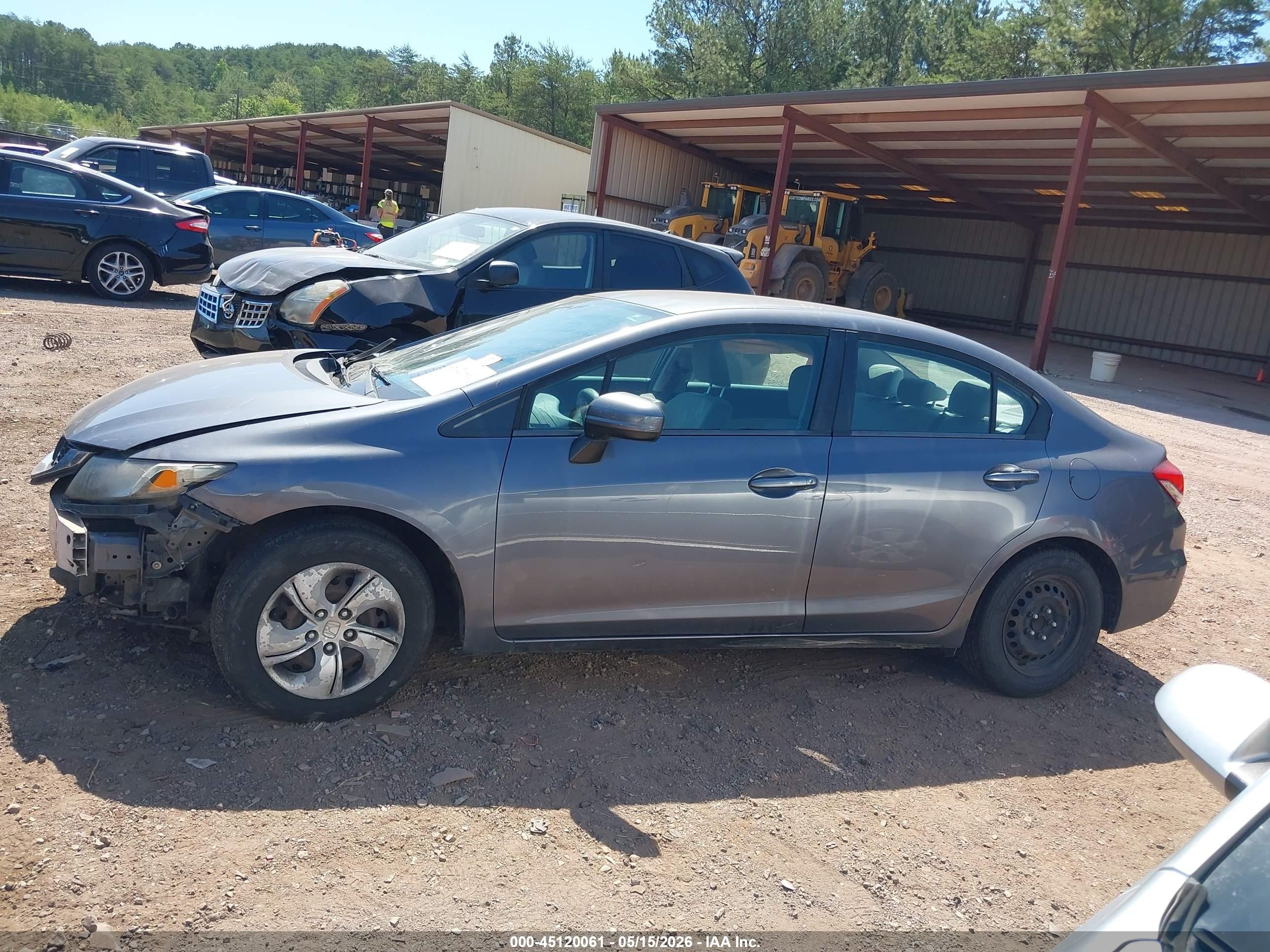 2014 Honda Civic Lx Gray vin: 19XFB2F51EE004740